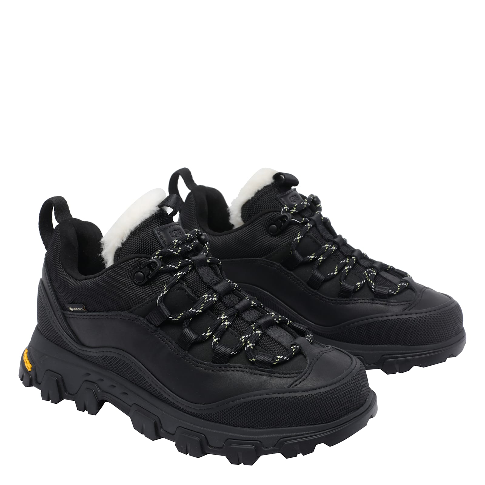 Ugg Black Canvas And Leather Metrotrek Sneakers In Black