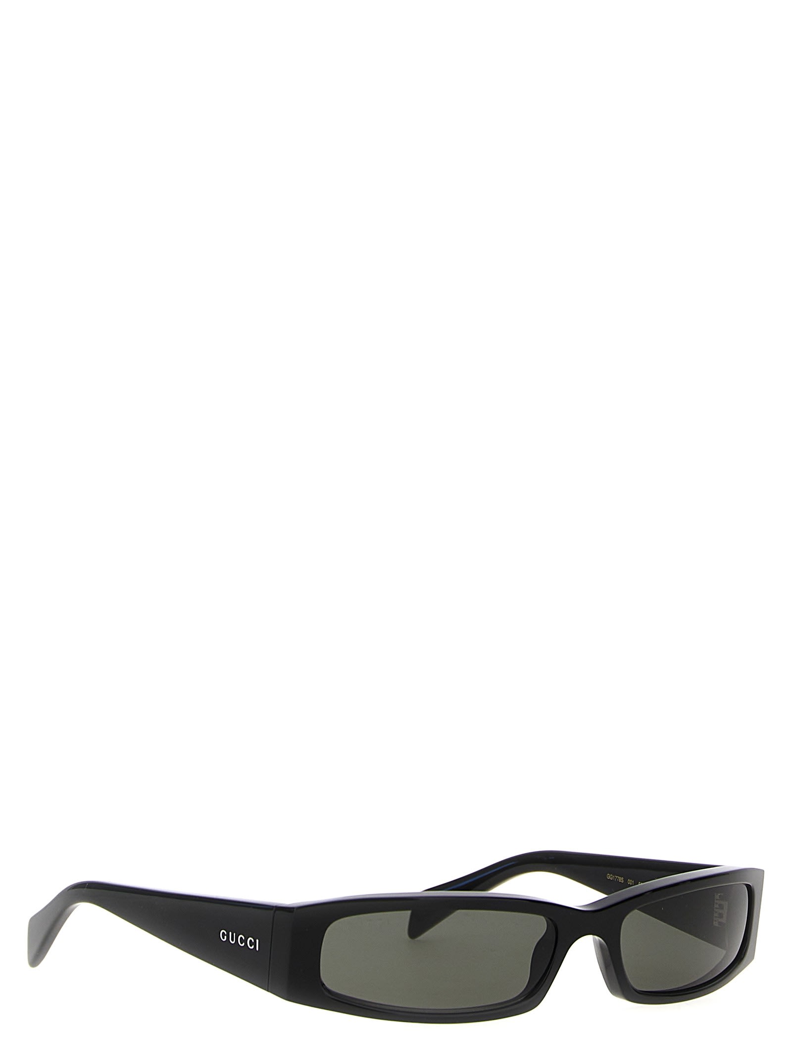 Shop Gucci Rectangular Sunglasses In Black