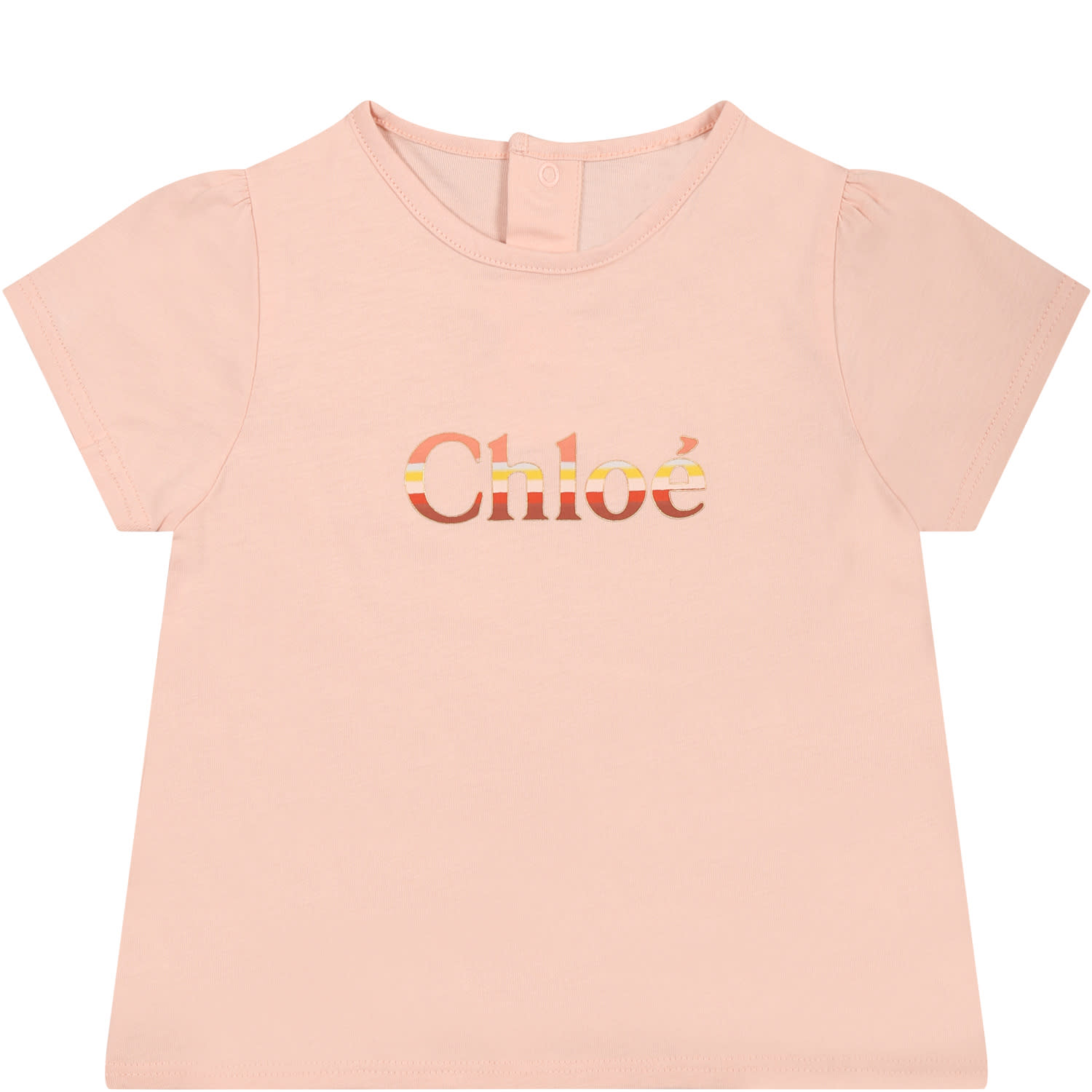 Chloé Kids Pink T-Shirt Baby Girl - Size: 12M