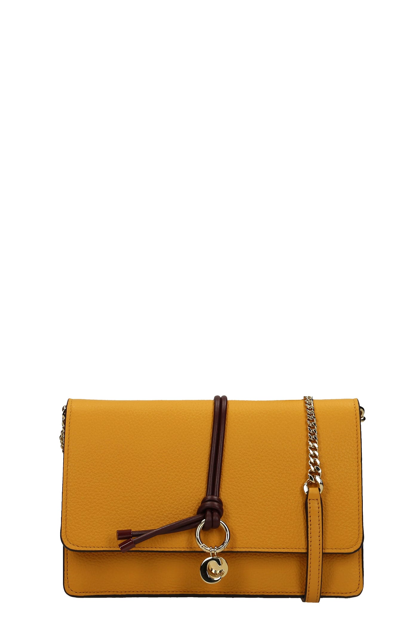 Chloé Alphabet Shoulder Bag In Yellow Leather