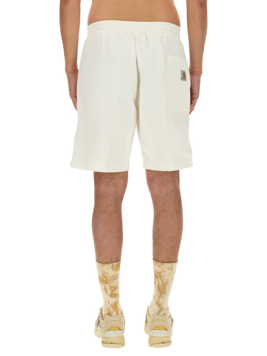 Shop Carhartt Cotton Bermuda Shorts In Off White