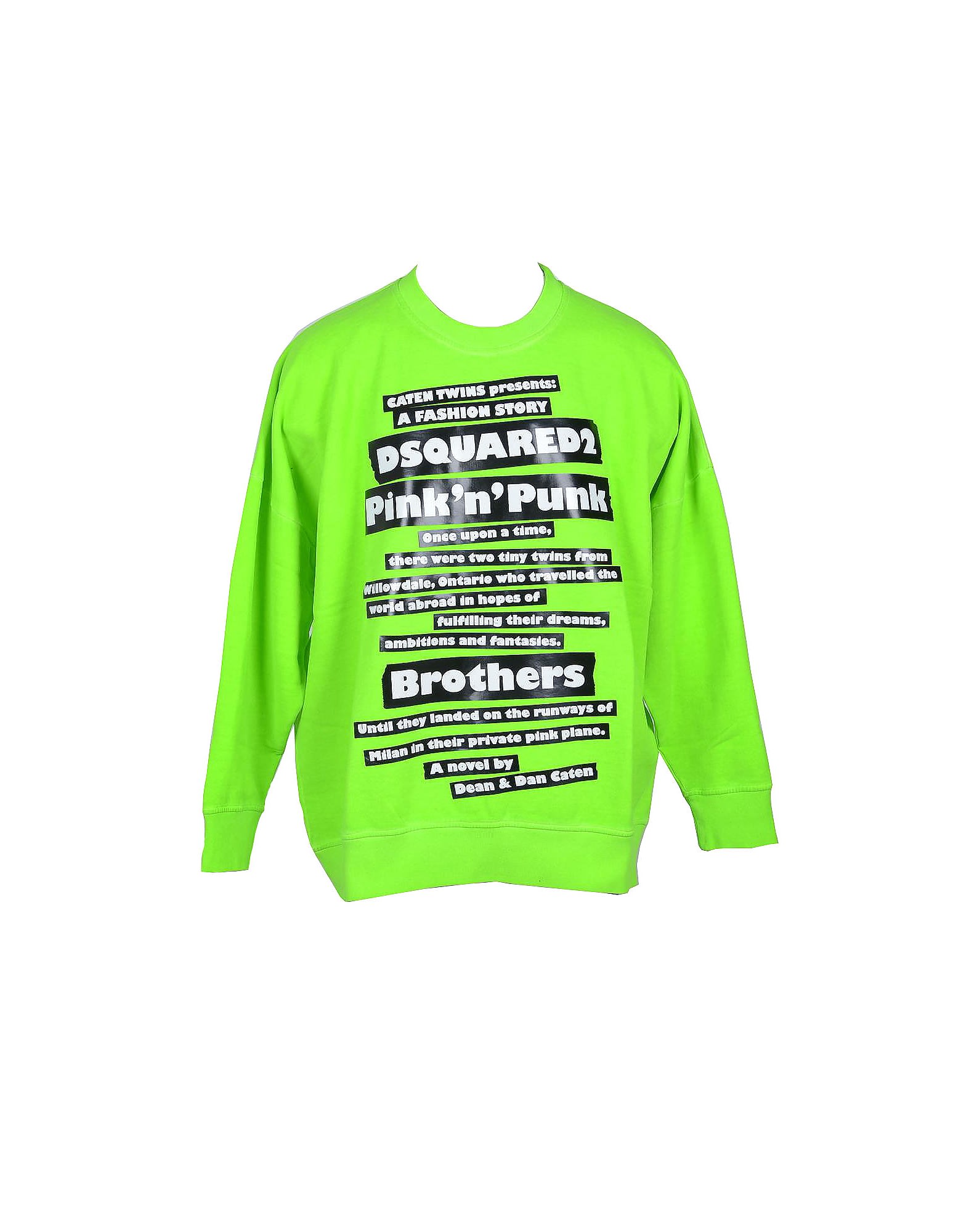 Dsquared2 Neon Green Cotton Mens Sweatshirt