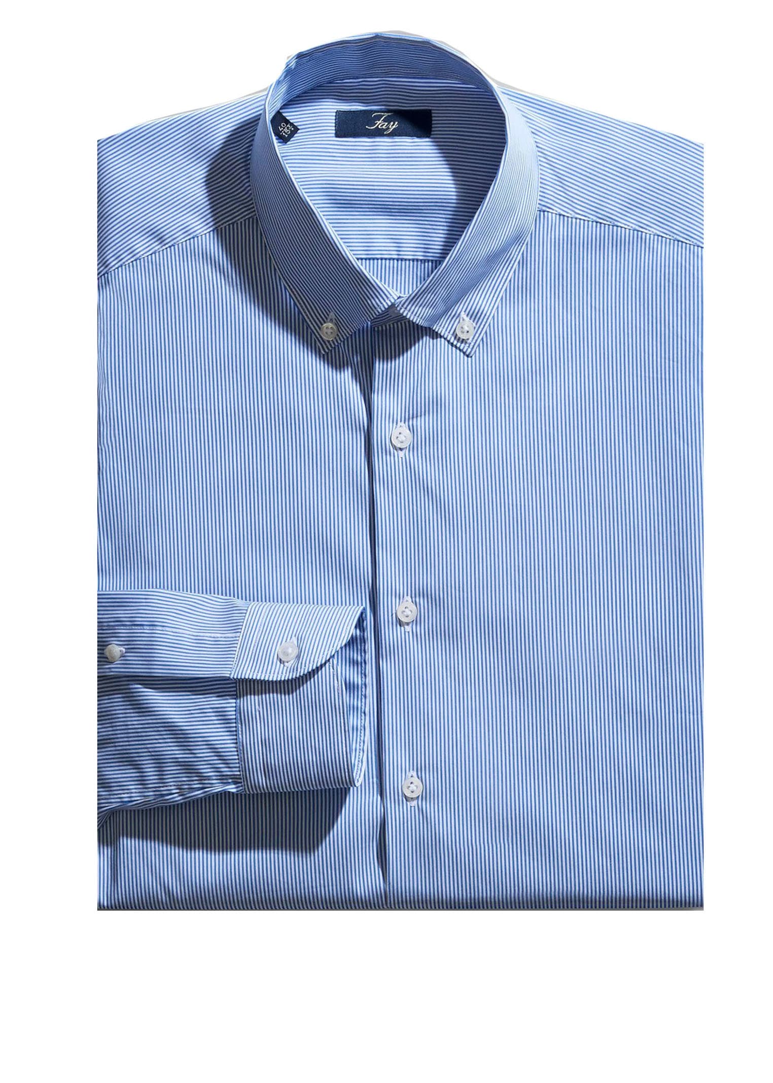 Fay Light Blue Cotton Blend Shirt