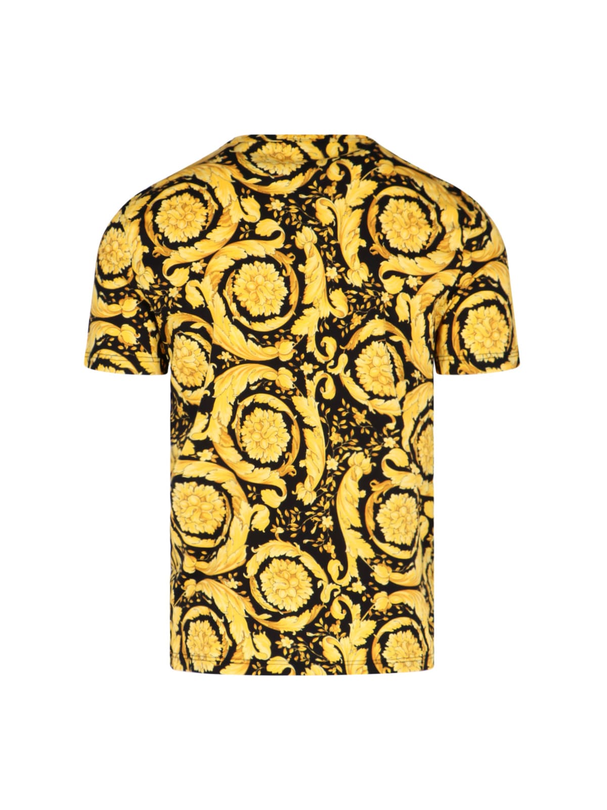 Shop Versace Barocco T-shirt In Yellow
