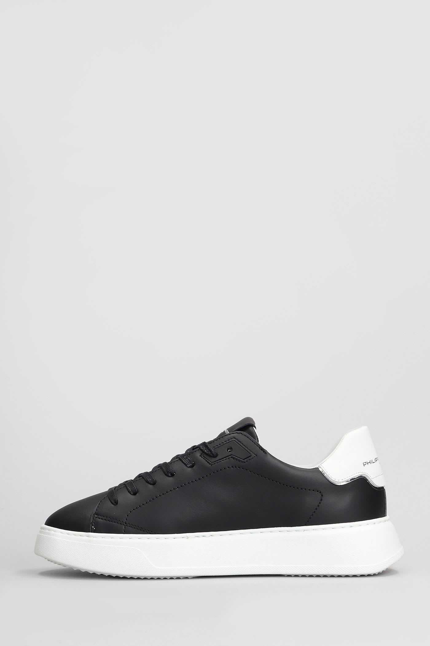 Philippe Model Temple Two-tone Leather Sneakers In Black