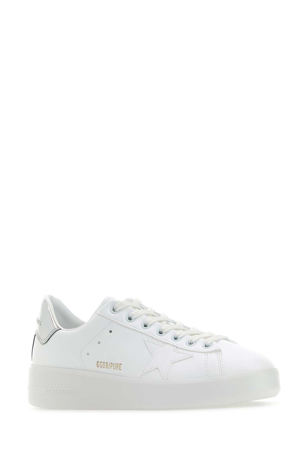 Golden Goose White Leather Pure New Sneakers In Whitesilver