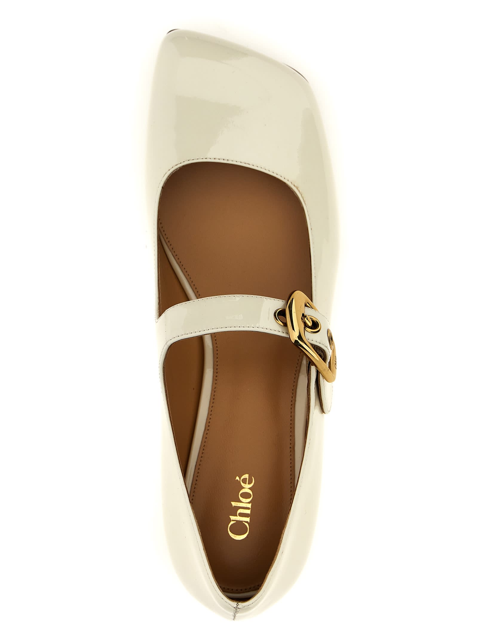 Shop Chloé Polly Ballet Flats In White