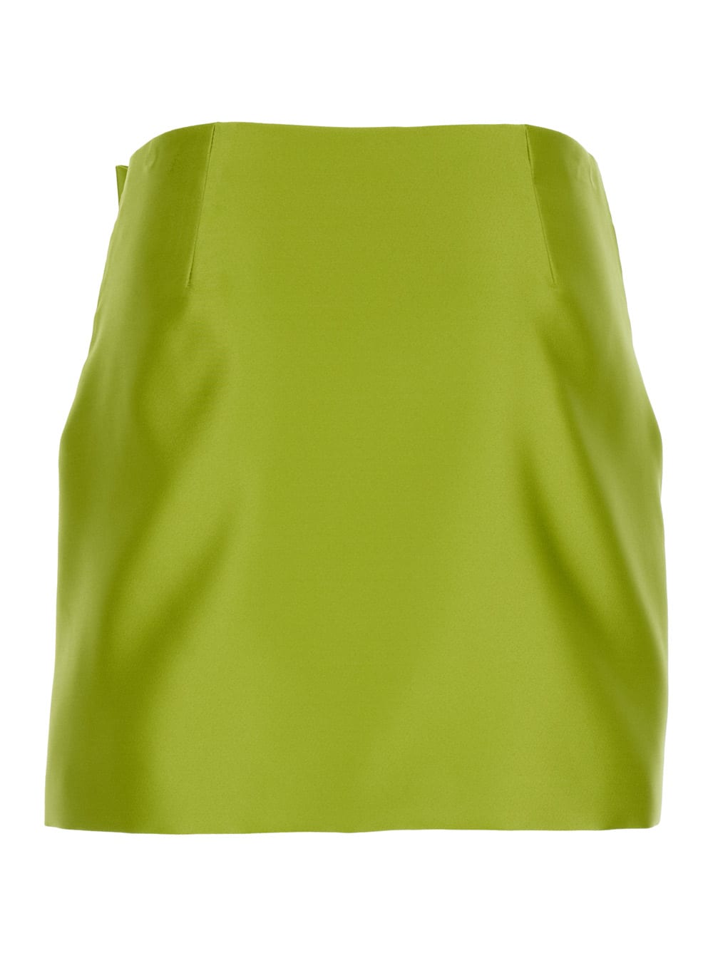 Shop Philosophy Di Lorenzo Serafini Duchesse Green Wrap Miniskirt In Viscose Blend Woman