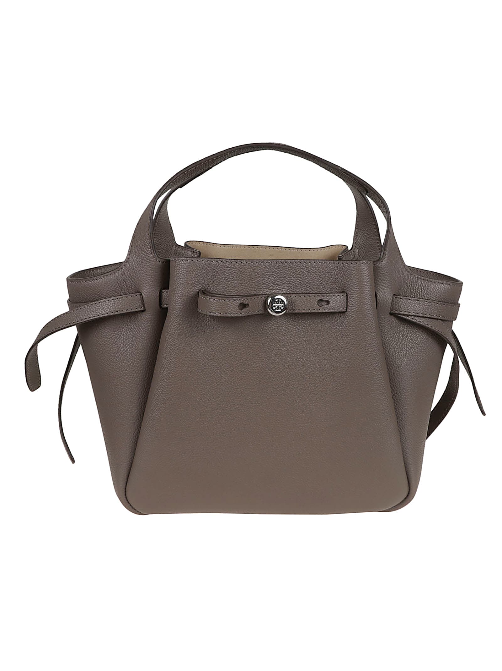 Tory Burch Romy Pebbled Satchel In Brown