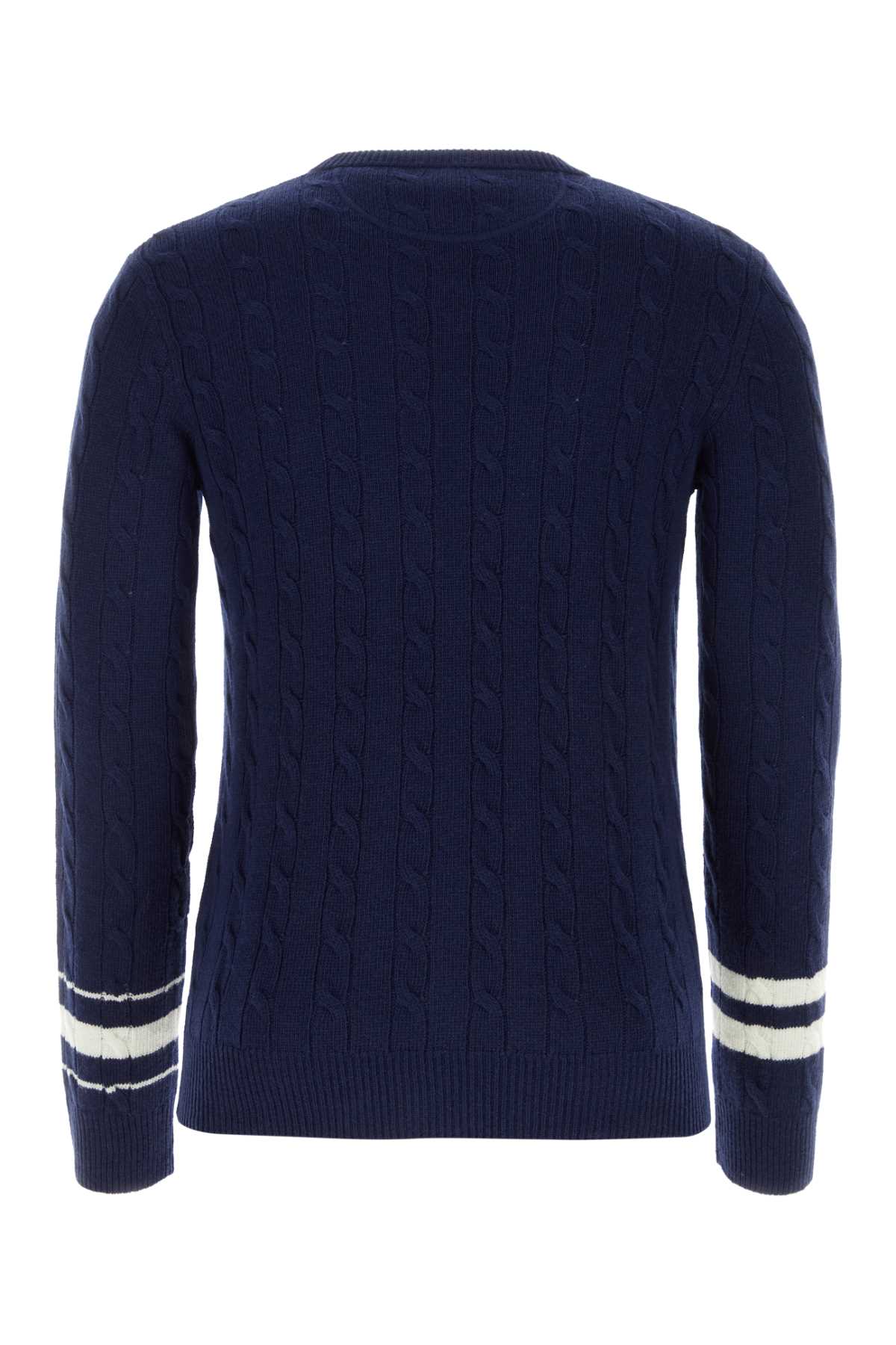 Valentino Navy Blue Wool Sweater In Bluavo