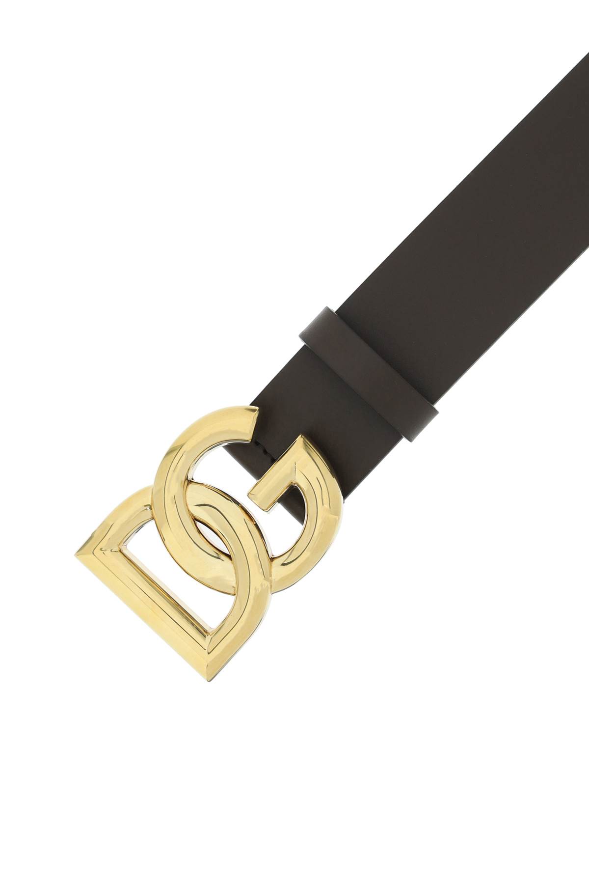 Shop Dolce & Gabbana Lux Leather Belt With Dg Buckle In Nero Oro (black)