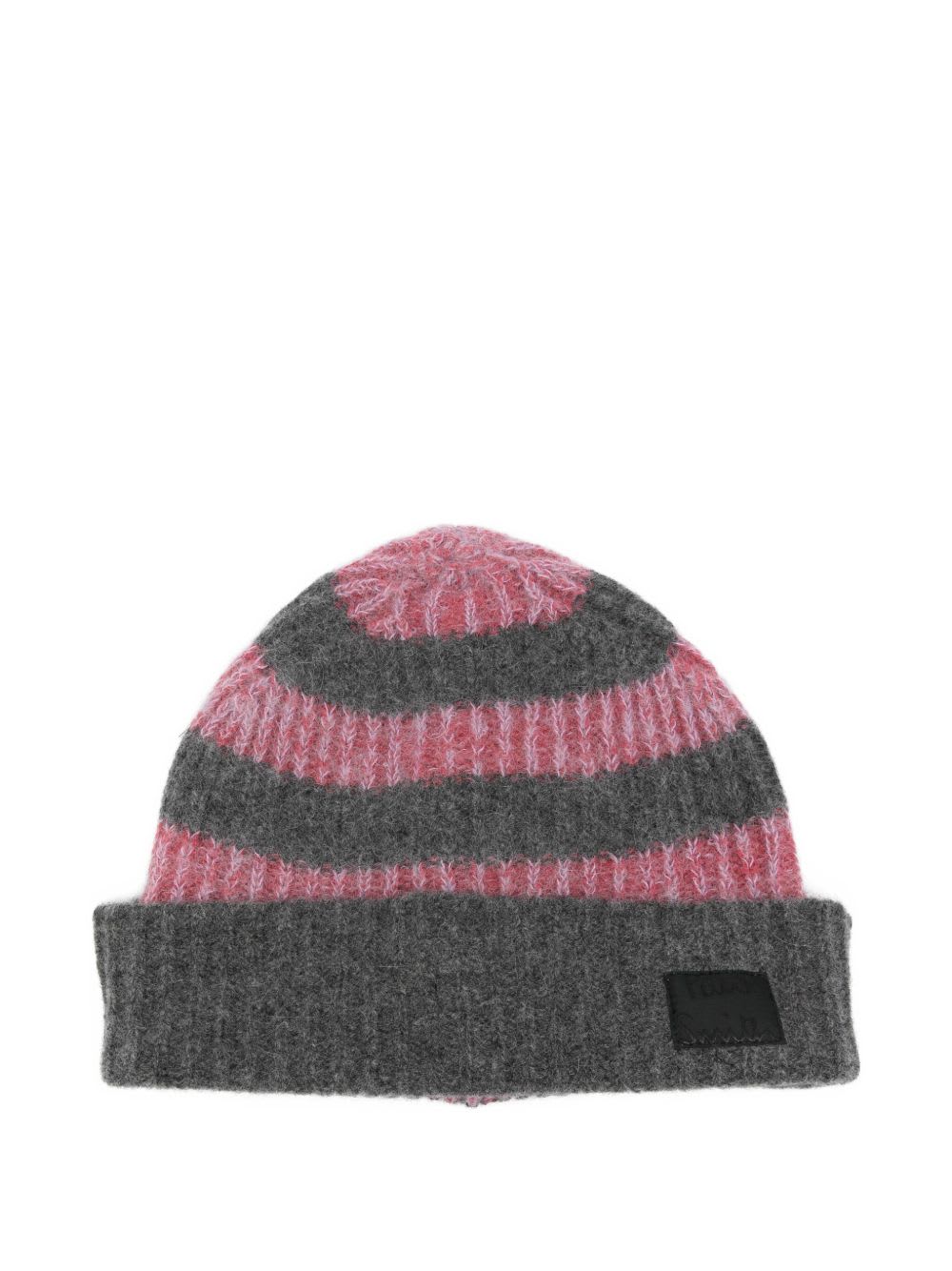 Paul Smith Wool Striped Beanie In Gray