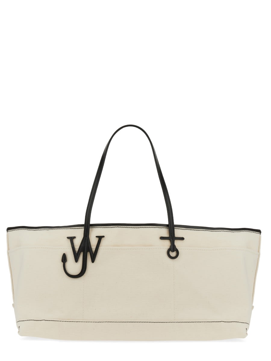 Shop Jw Anderson Anchor Stretch Tote Bag In White