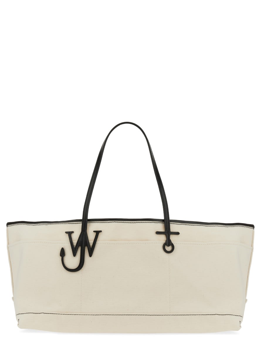 Shop Jw Anderson Anchor Stretch Tote Bag In Beige