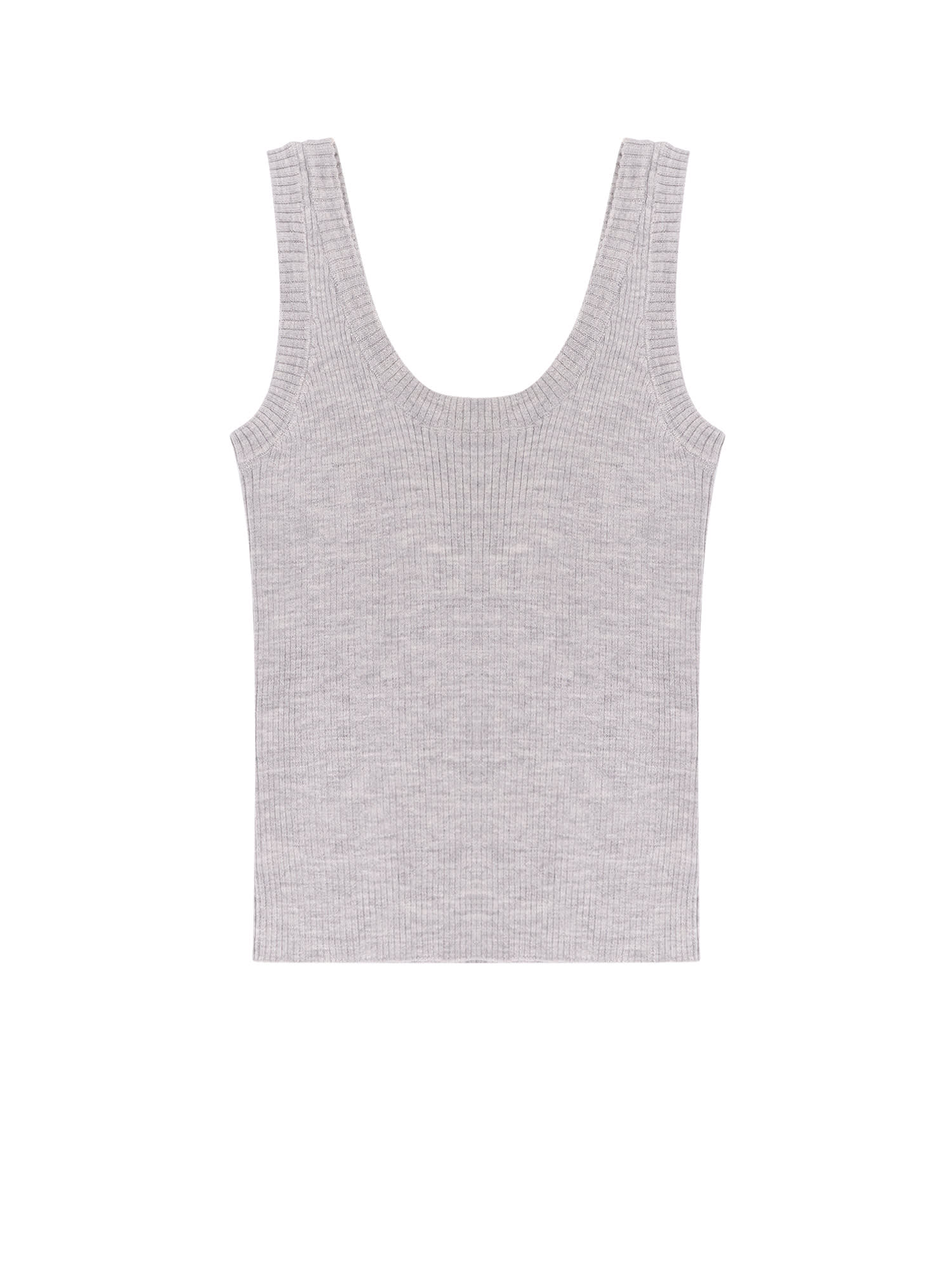 Brunello Cucinelli Cashmere And Wool Tank Top With Monili Detail