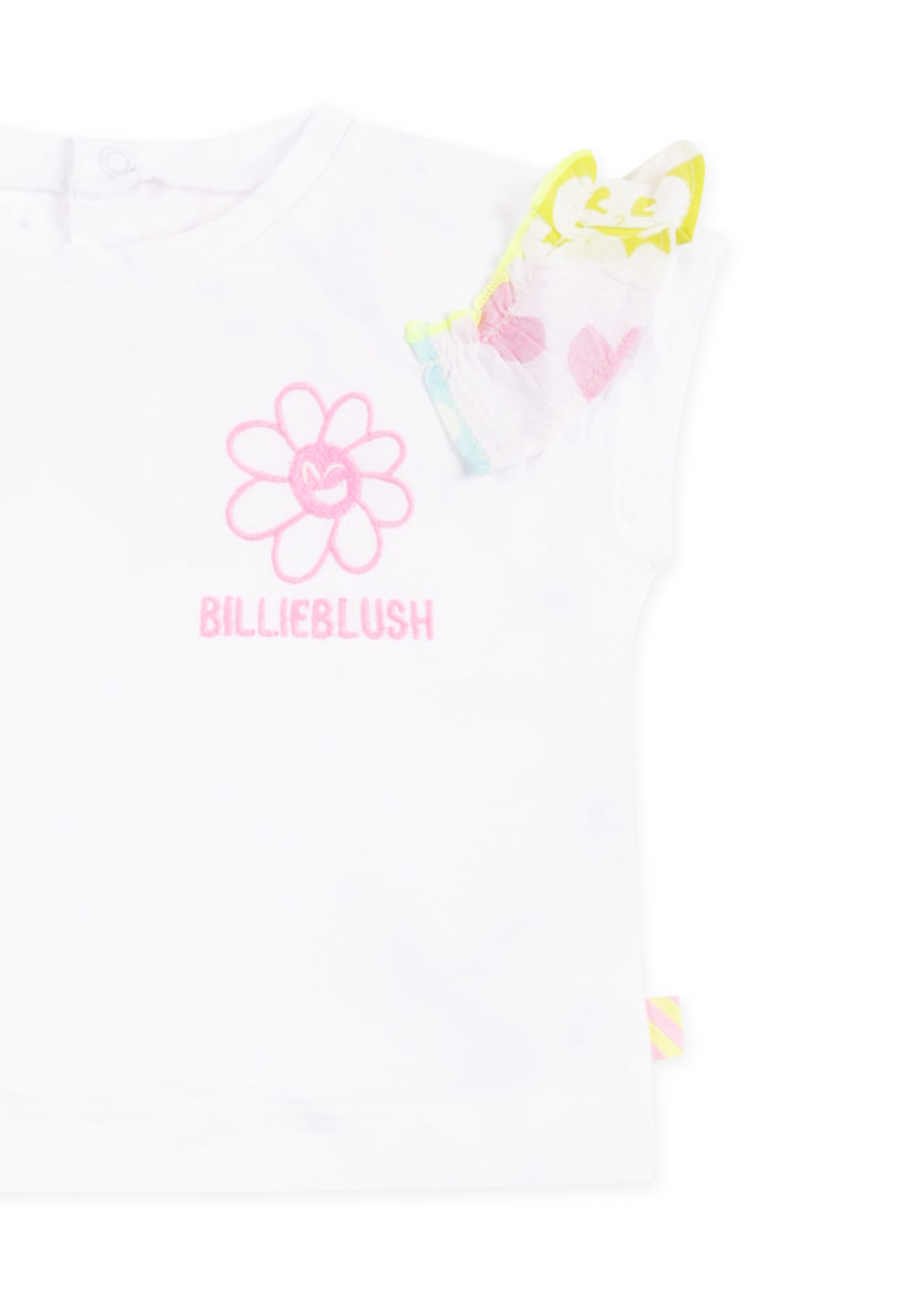 Billieblush White Suit For Baby Girl With Logo In White