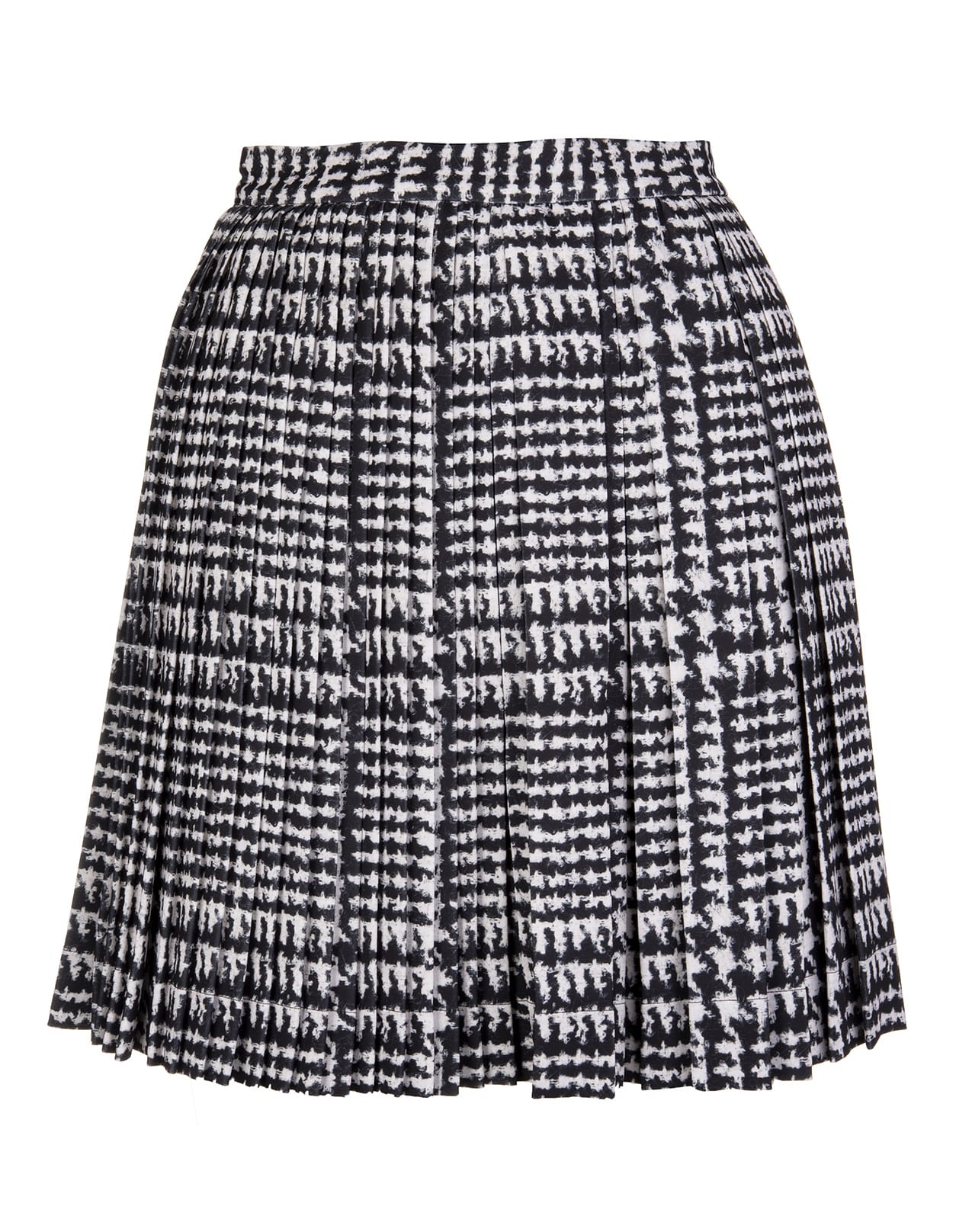 Shop Ermanno Scervino Cady Trouser Skirt With Prince Of Wales Print In Black/white
