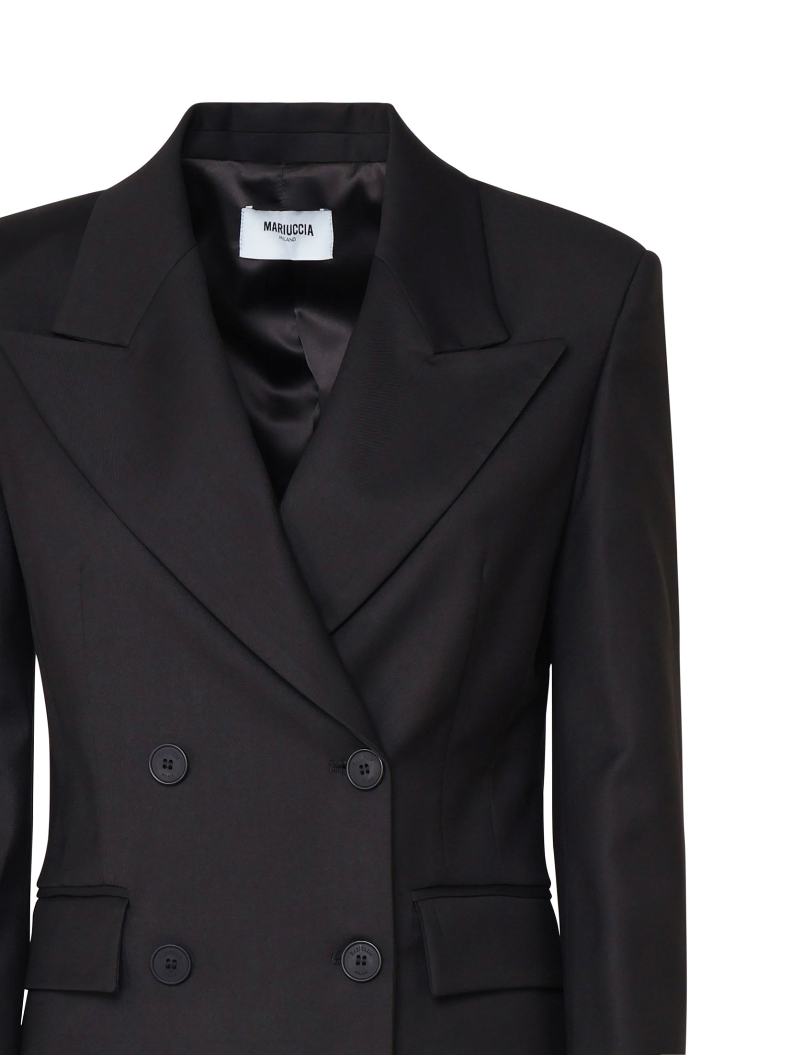 Shop Mariuccia Milano Blazer In Wool In Black