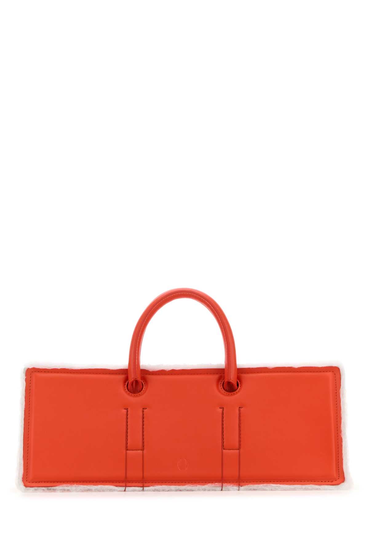 Shop Dentro Coral Leather Otto Handbag In Red