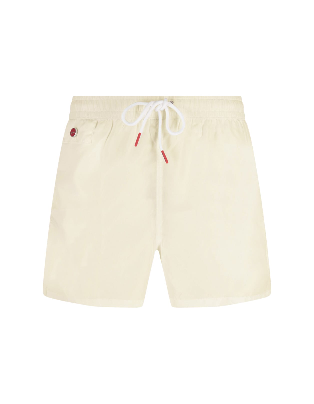 Shop Kiton Cream Swim Shorts In White