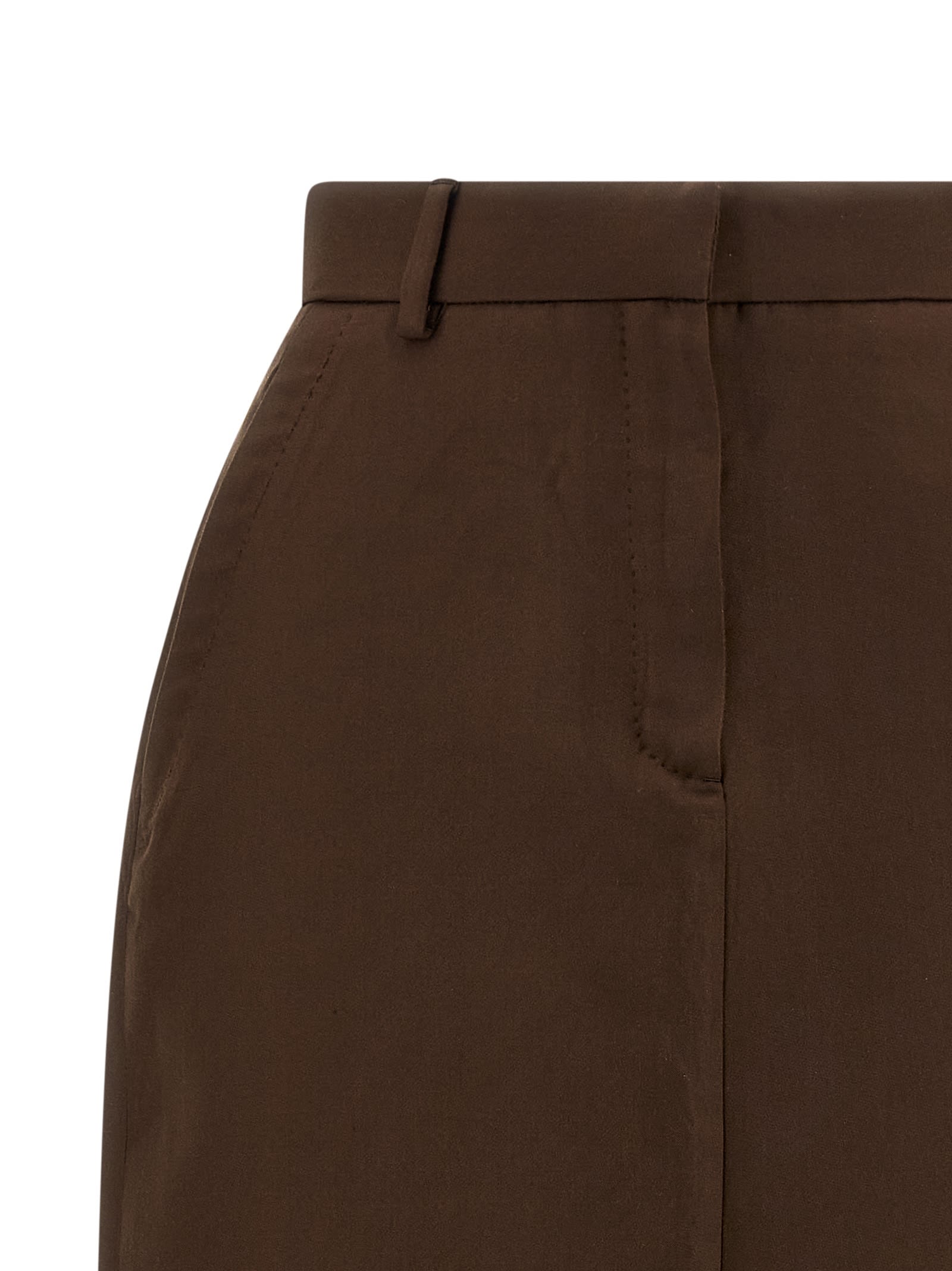 Brioni Violante Silk Midi Skirt In Brown