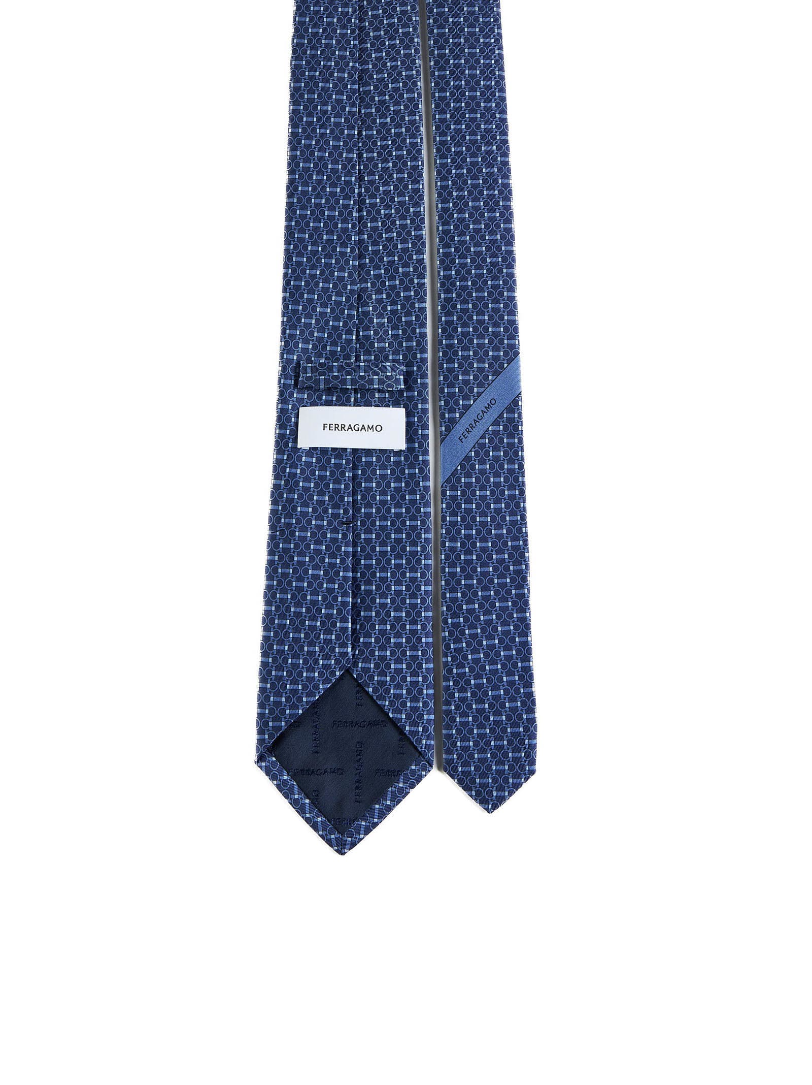 Shop Ferragamo Tie In F.blu Scuro