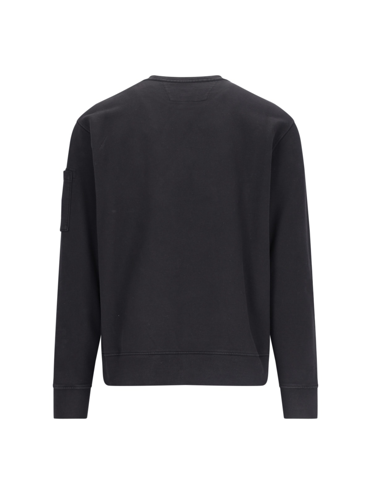 Shop C.p. Company Lens Detail Crewneck Sweatshirt In Black