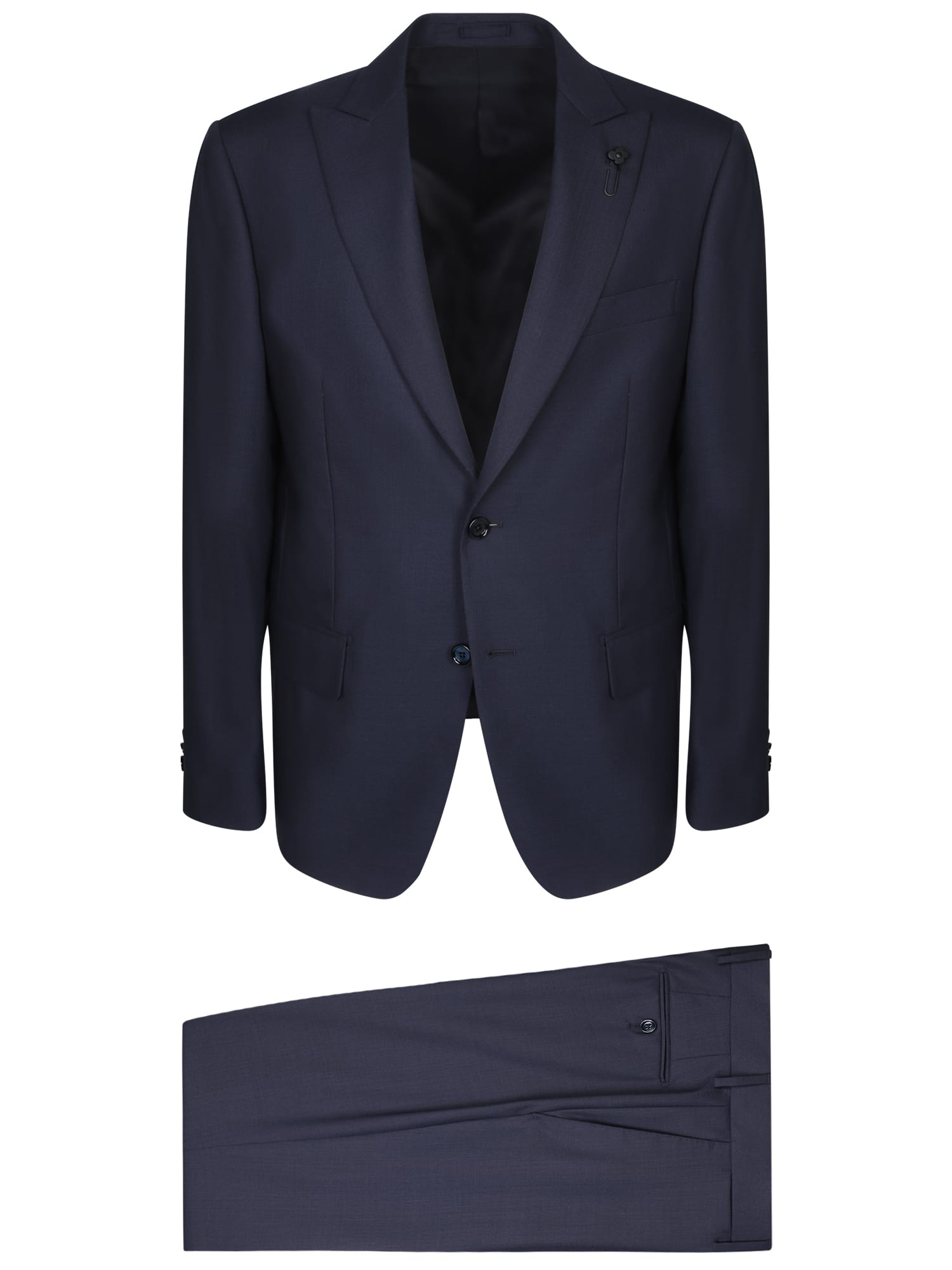 Shop Lardini Single-breasted Blue Suit