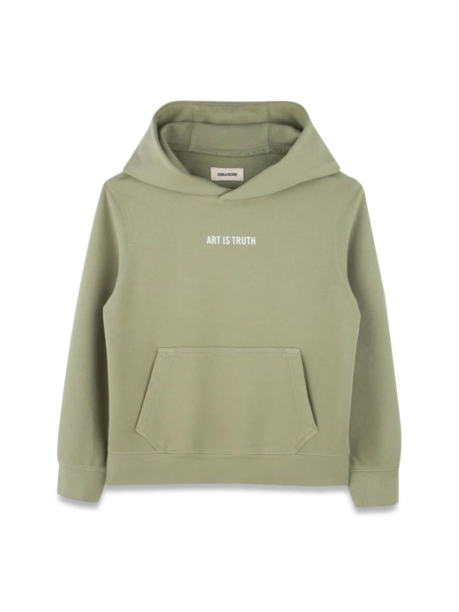 Zadig & Voltaire Felpa Con Cappuccio In Green