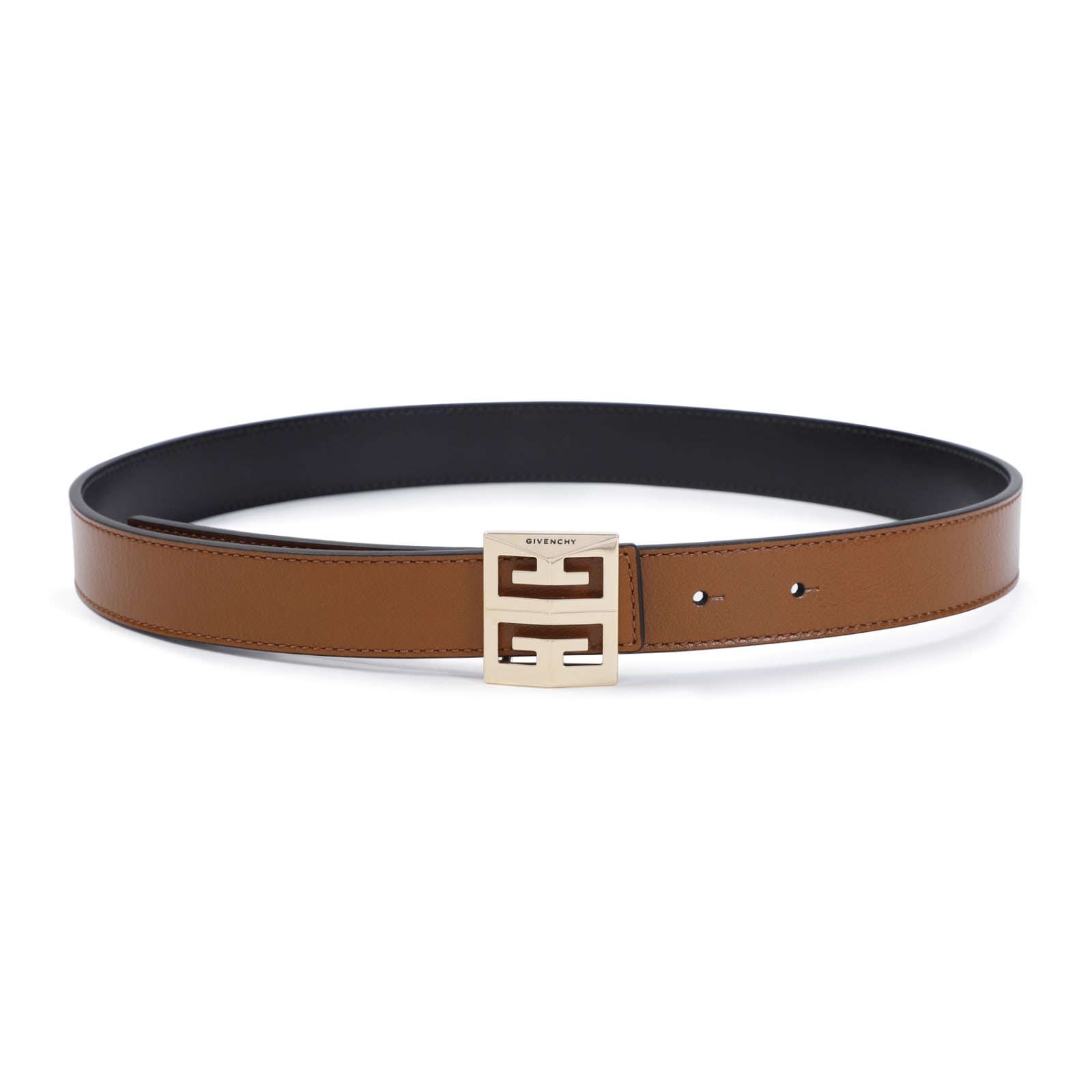 Shop Givenchy Classic Belts In Soft Tan