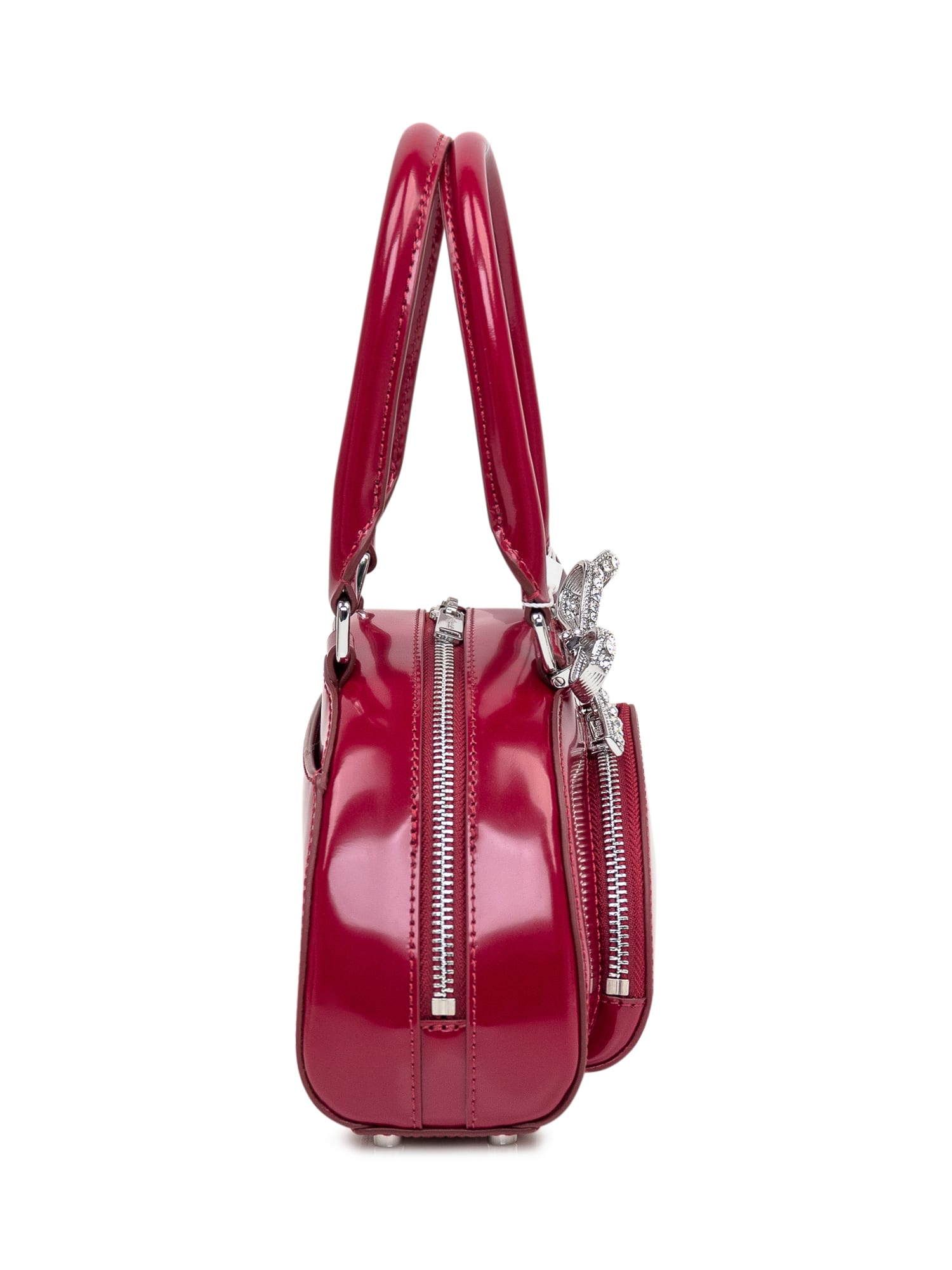 Shop Self-portrait Mini Tote Bag In Burgundy