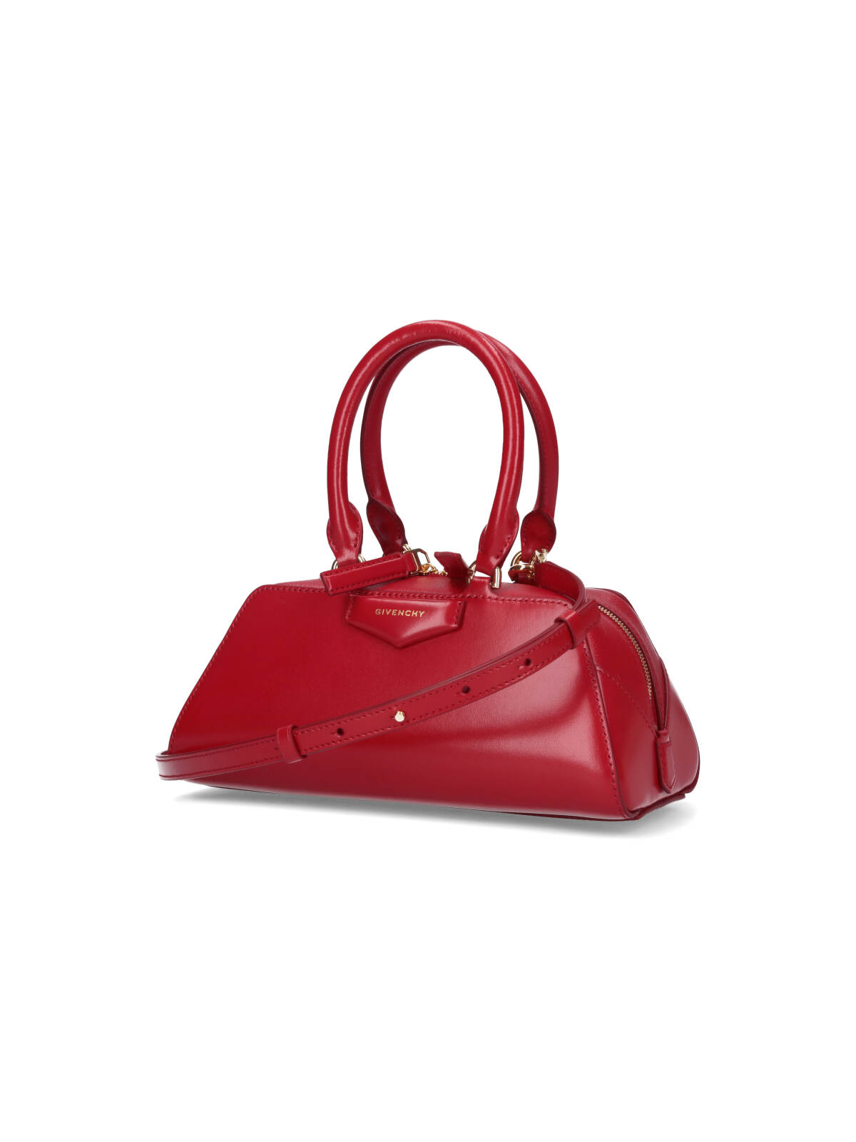 Givenchy Small Leather Shoulder Bag With Structured Shape In Red