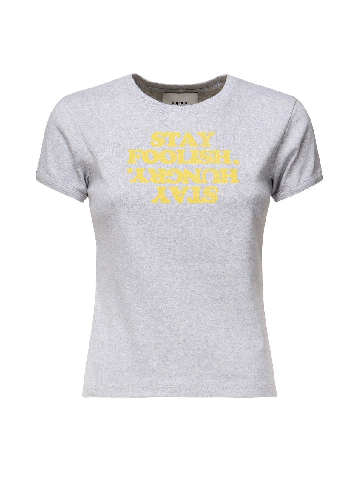 Coperni Stay Hungry-print Crewneck T-shirt