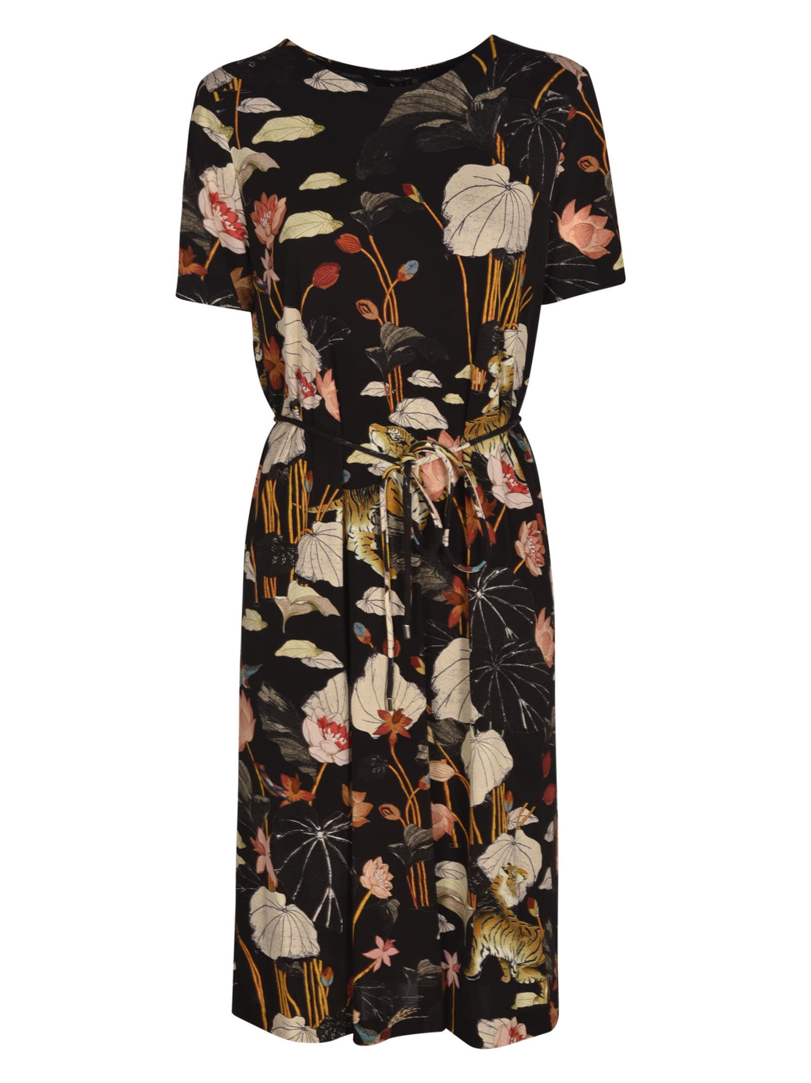 Etro Tie-waist Floral Print Dress