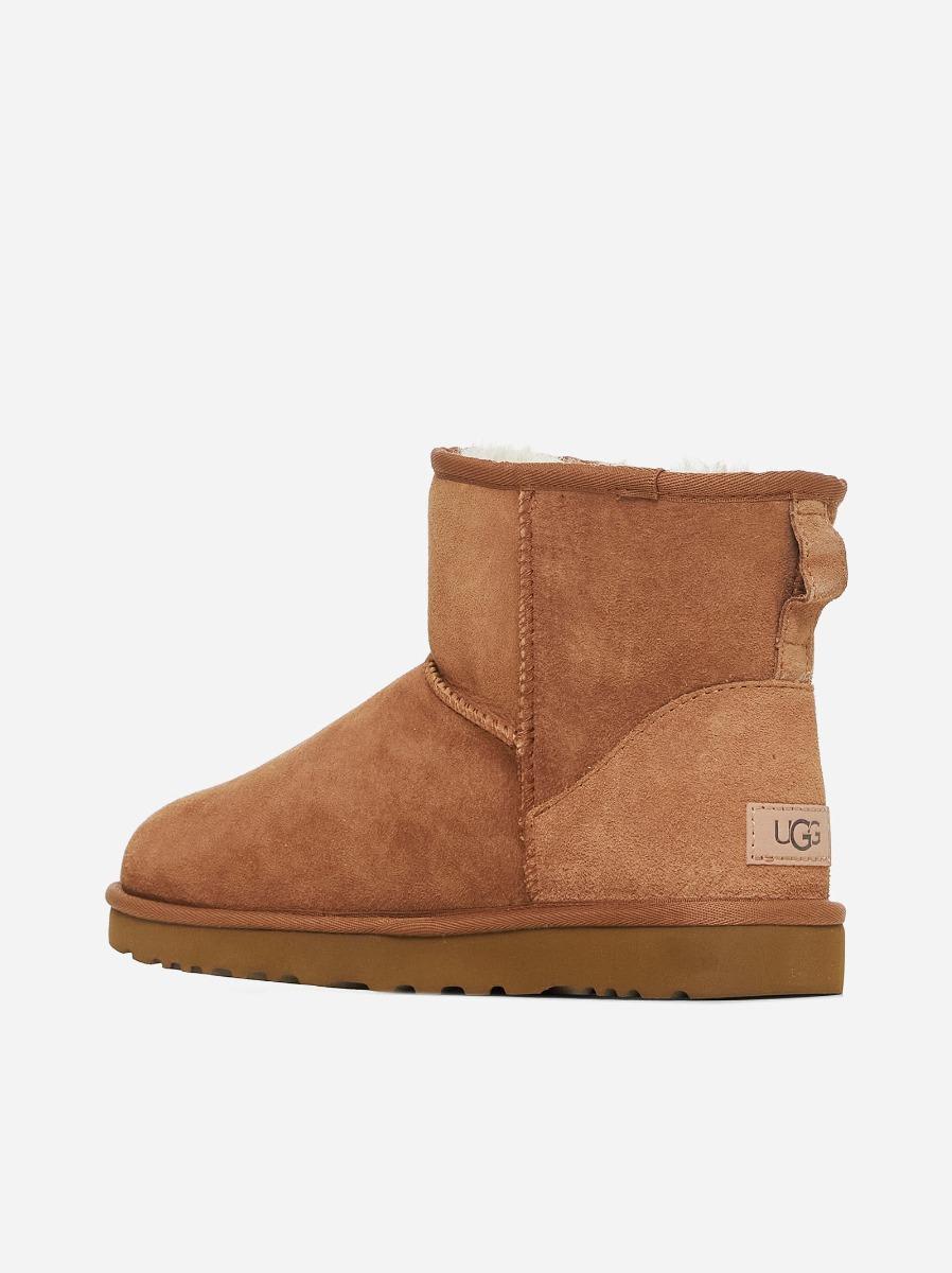 Ugg Mini Classic Ii Suede Ankle Boots In Chestnut