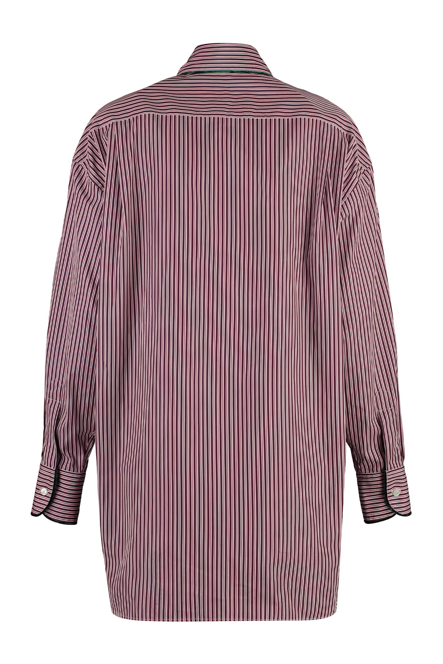 Shop Etro Striped Cotton Shirt In Burgundy