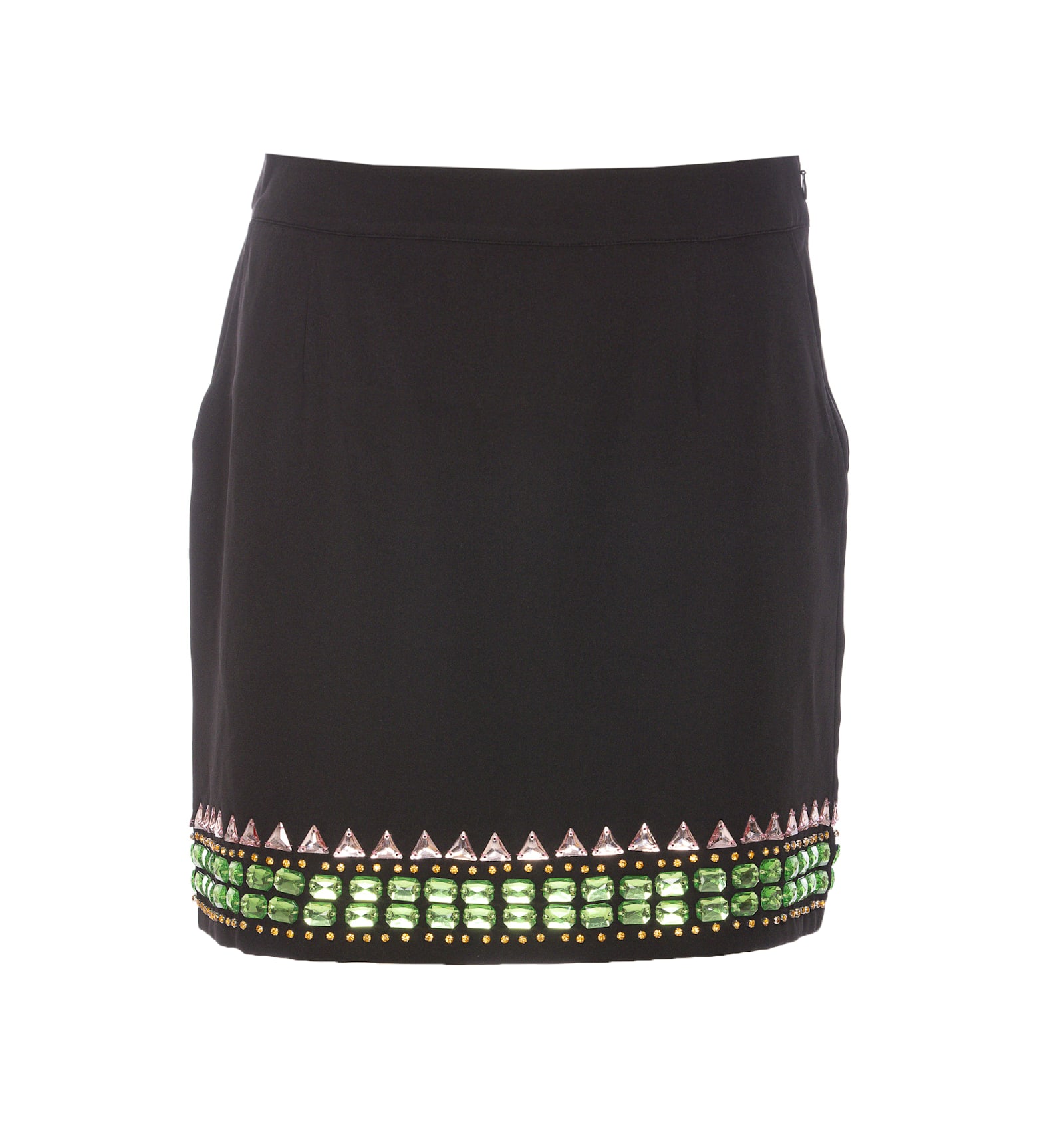 Mini Skirt With Rhinestones Embellishments