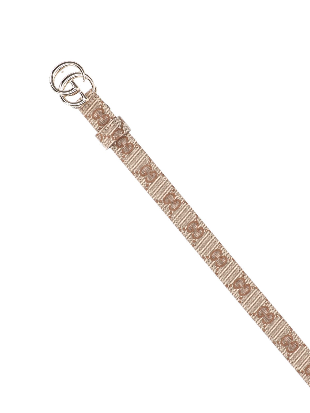 Gucci Gg Marmont Thin Belt In Sand