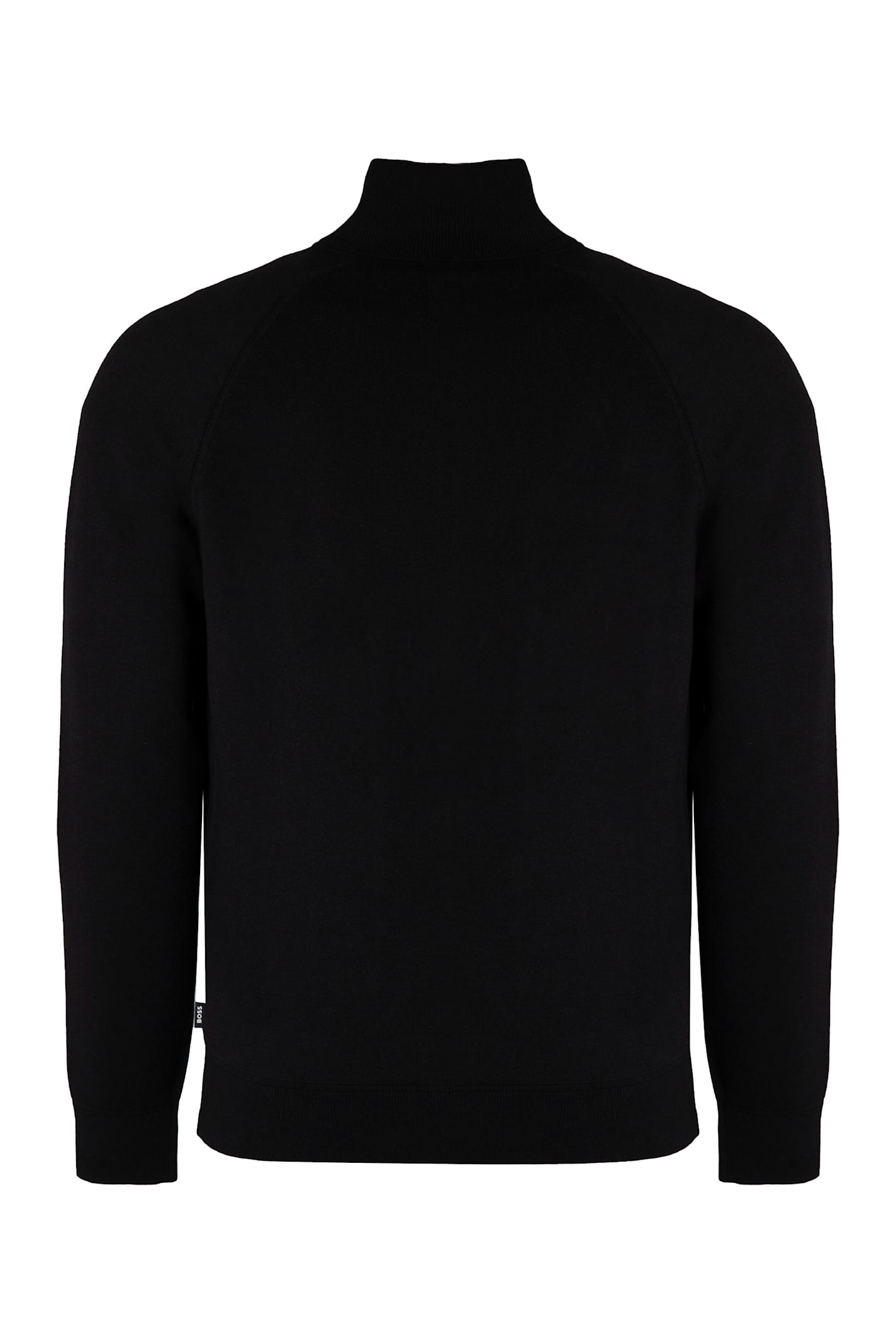 Hugo Boss Boss High Collar Zipped Cardigan In Black
