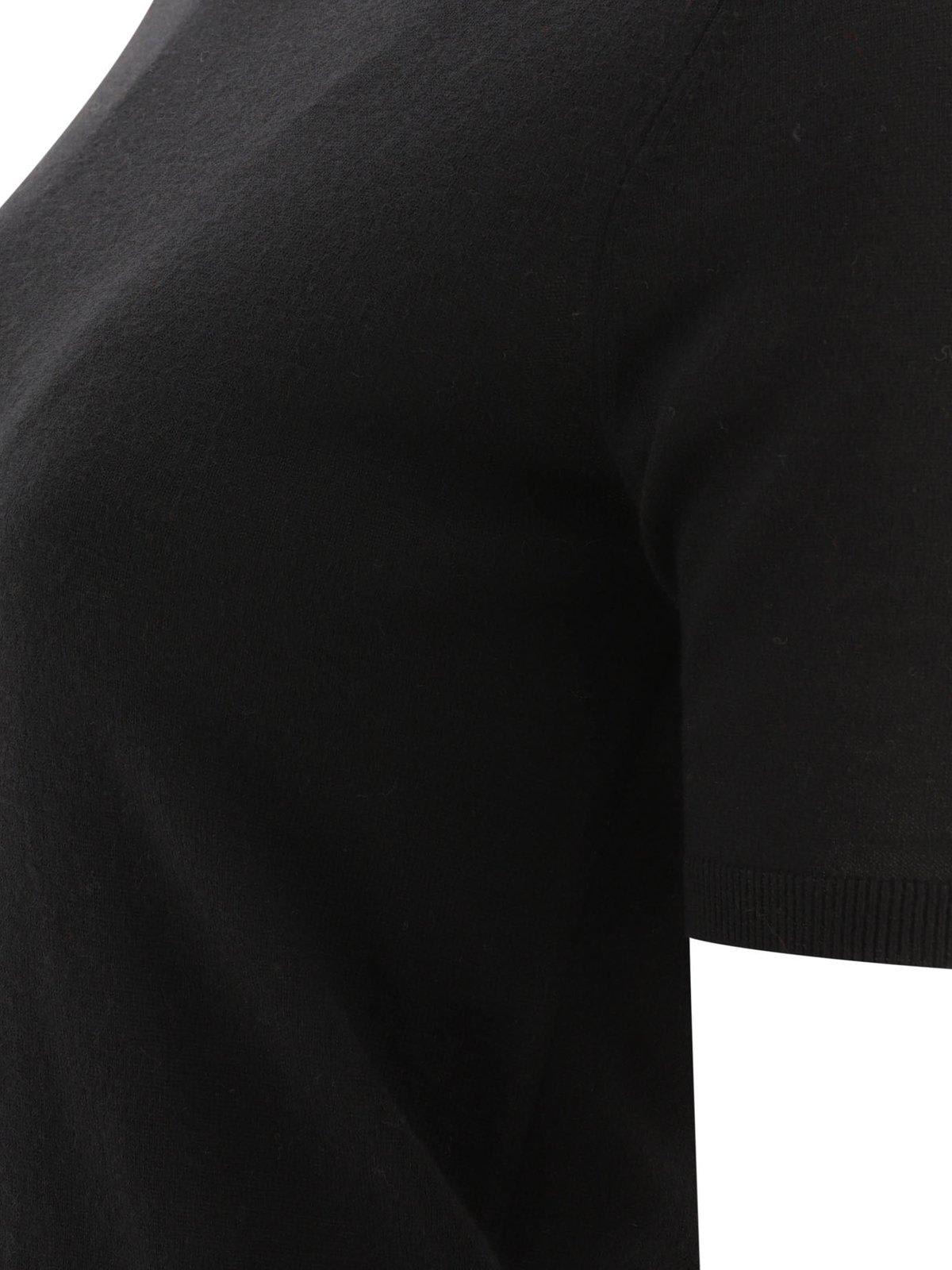 Shop Max Mara Crewneck Knitted Top In Black