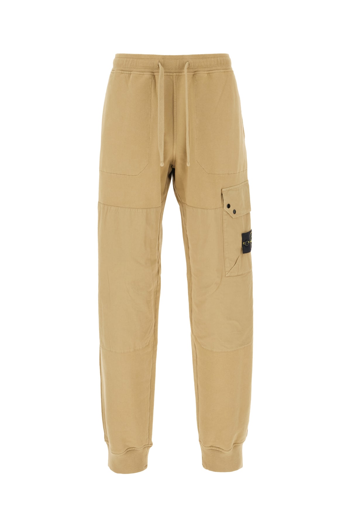 Stone Island Khaki Green Cotton Joggers In Brown