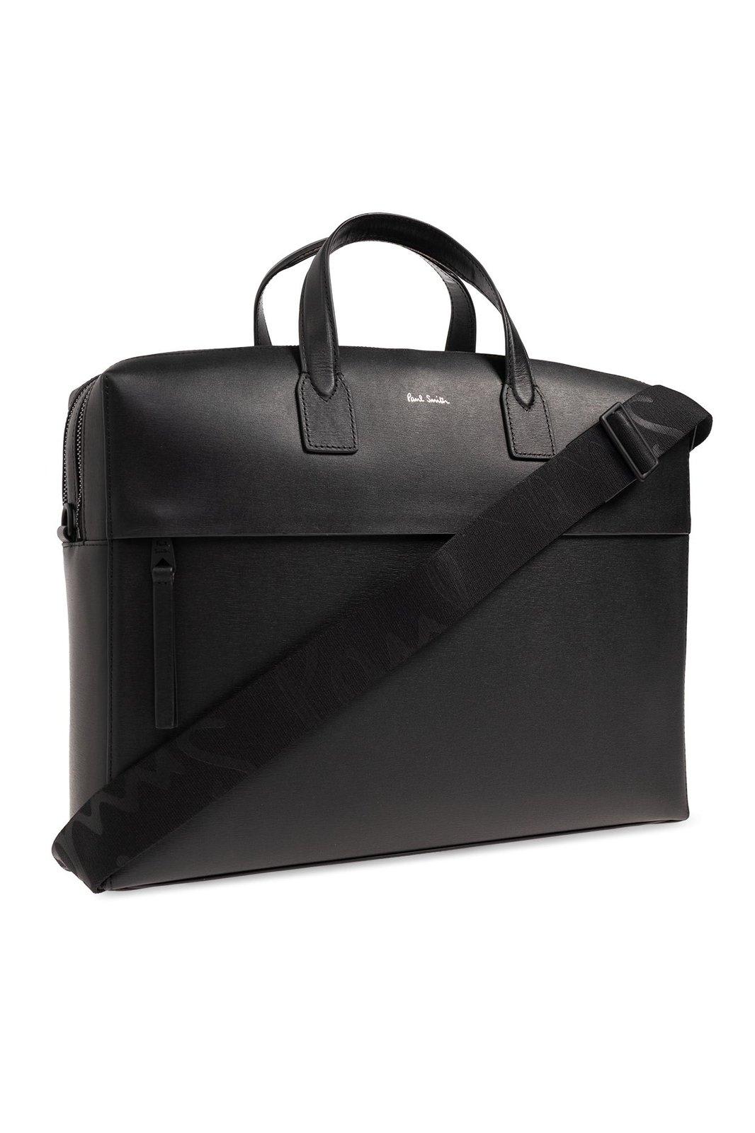 Shop Paul Smith Leather Briefcase In Nero