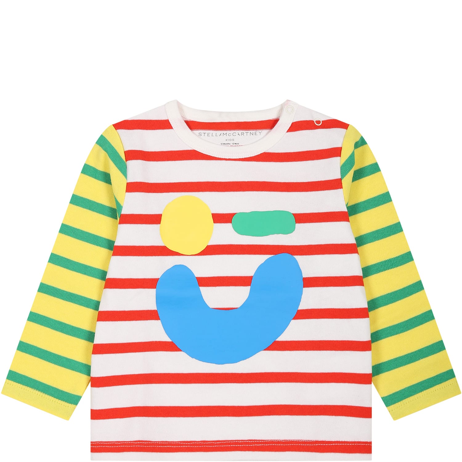 Stella Mccartney White T-shirt For Baby Boy With Multicolor Prints