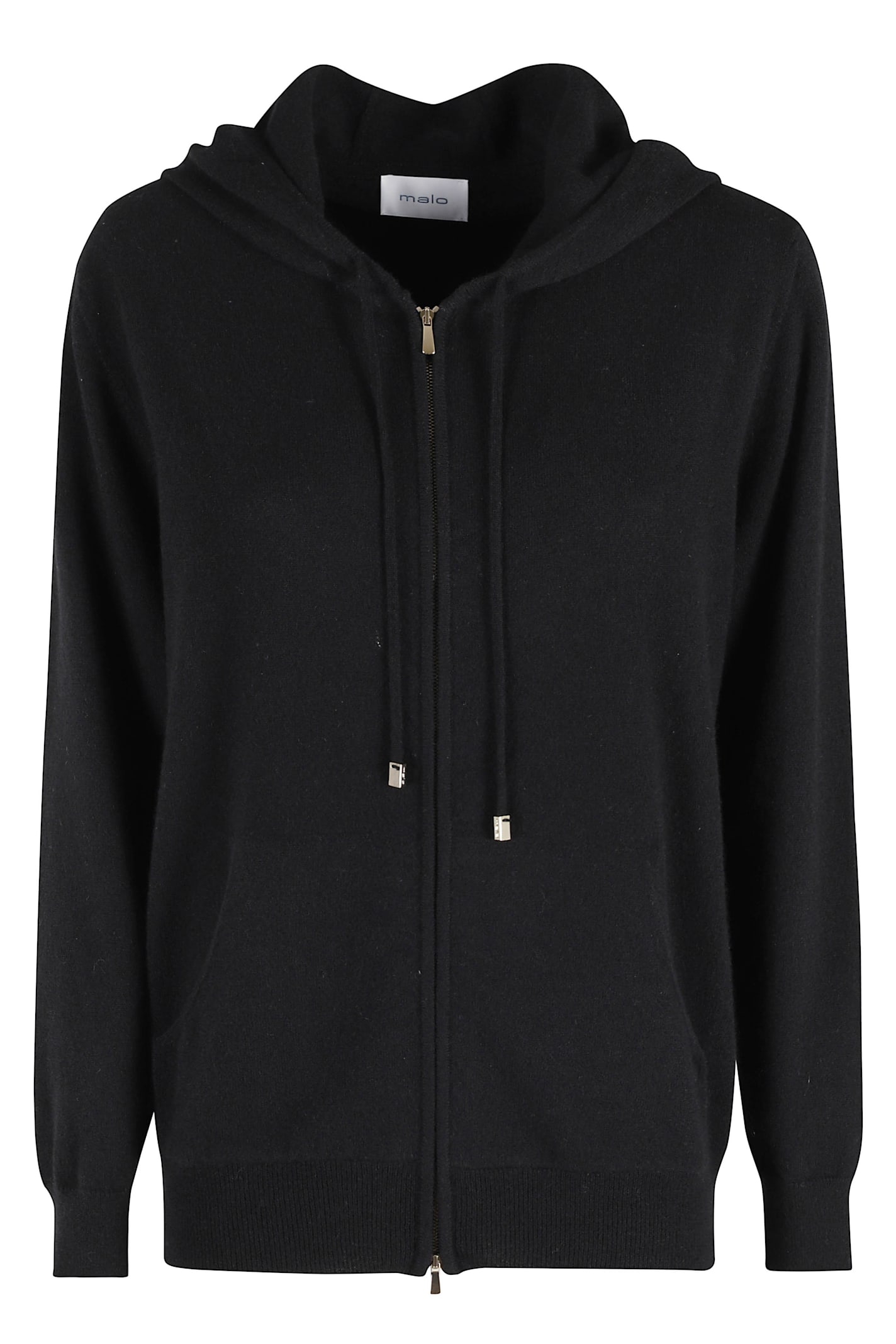 Malo Bomber Zip Cappuccio In Black