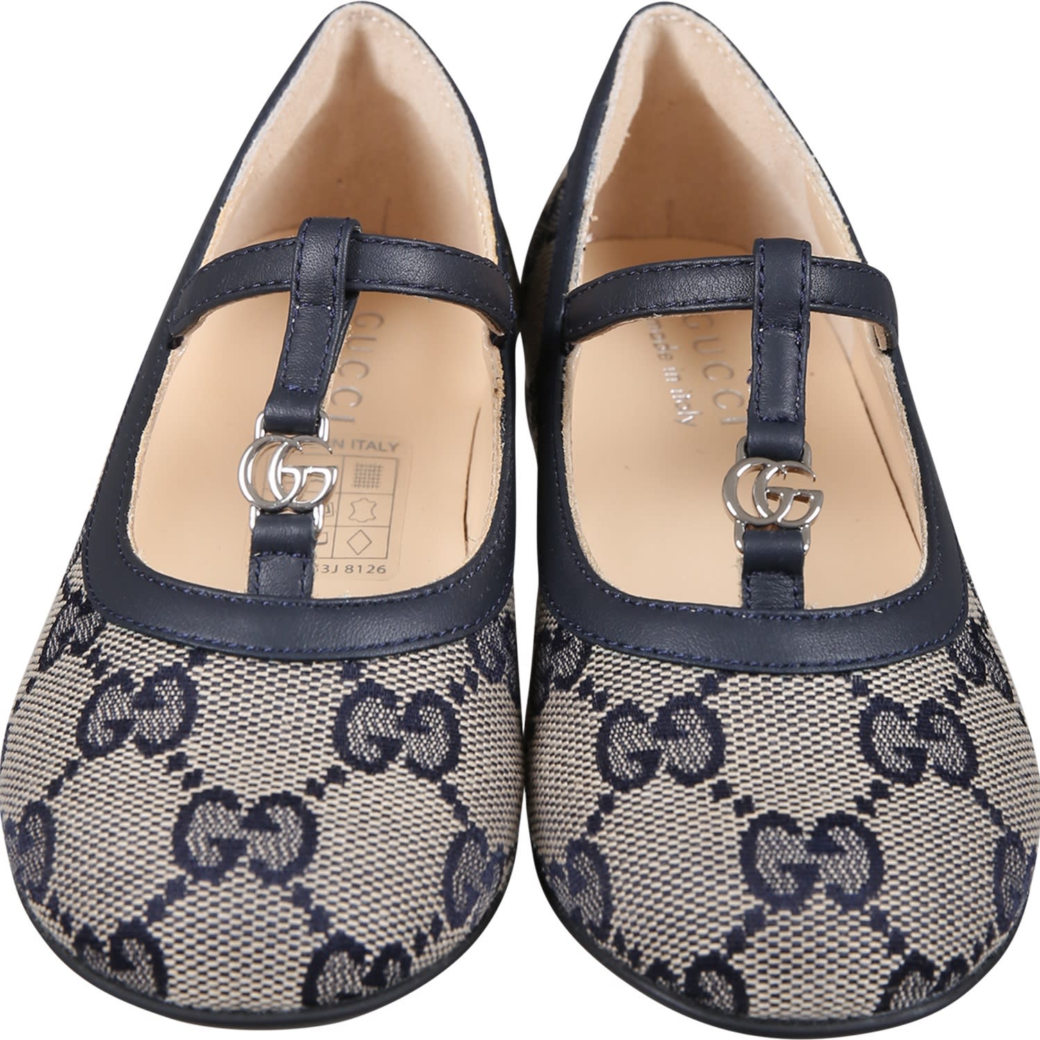 Shop Gucci Blue Ballerinas For Baby Girl With Double G