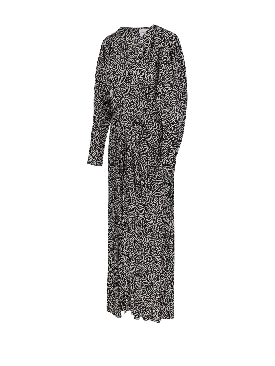 Shop Marant Etoile Patterned Midi Dress In Beige