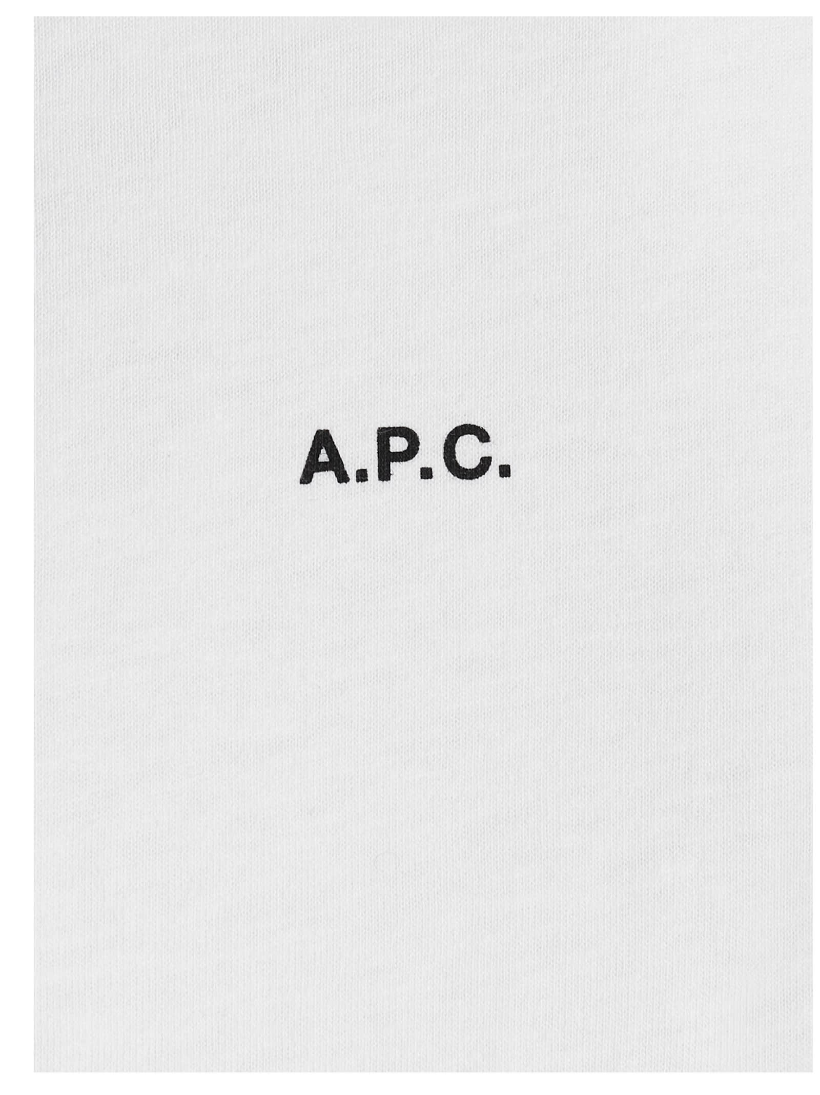 Shop Apc Logo T-shirt In Aab Blanc