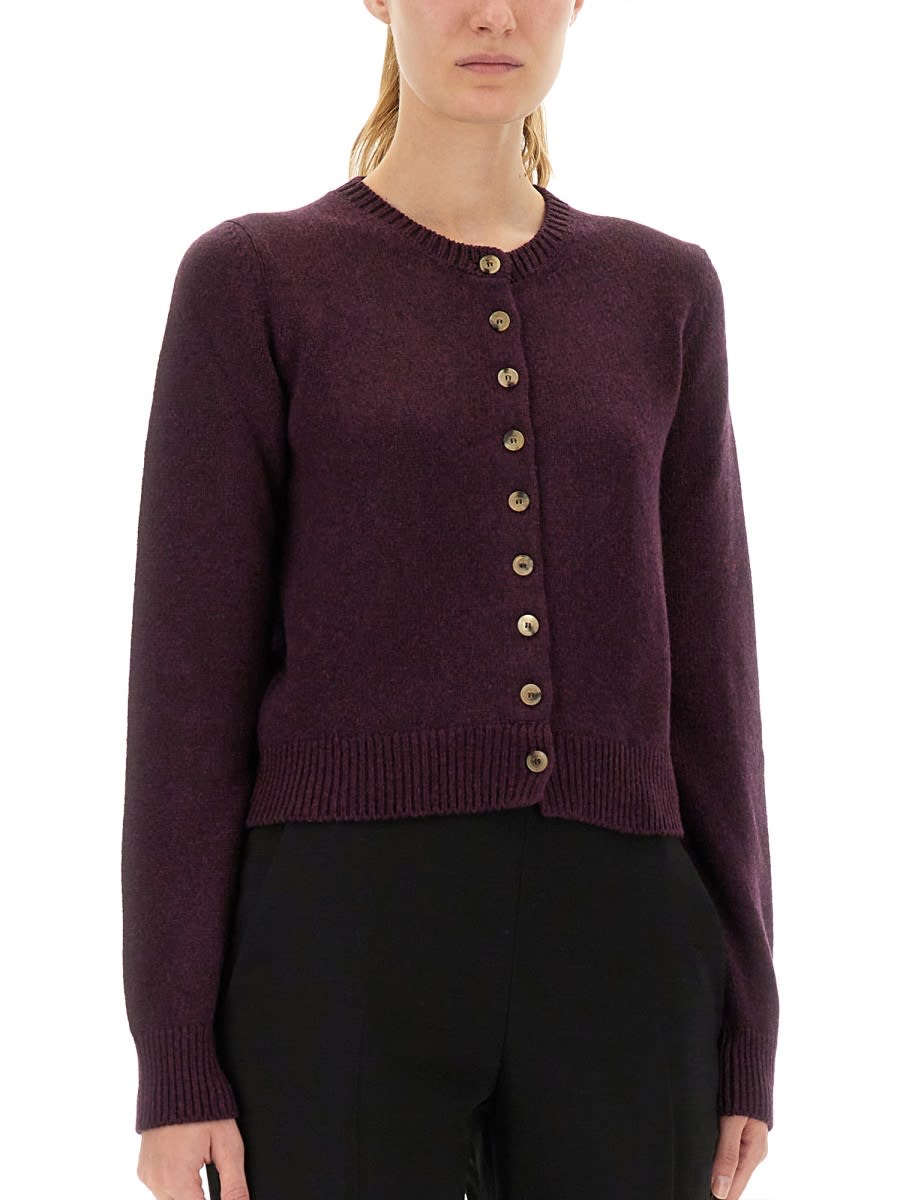 Khaite Everheart Cashmere Knit Cardigan In Burgundy