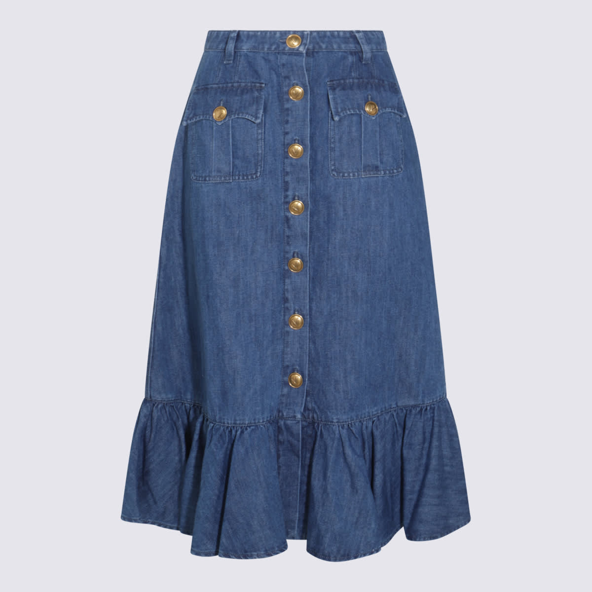 Blue Denim Cotton Skirt