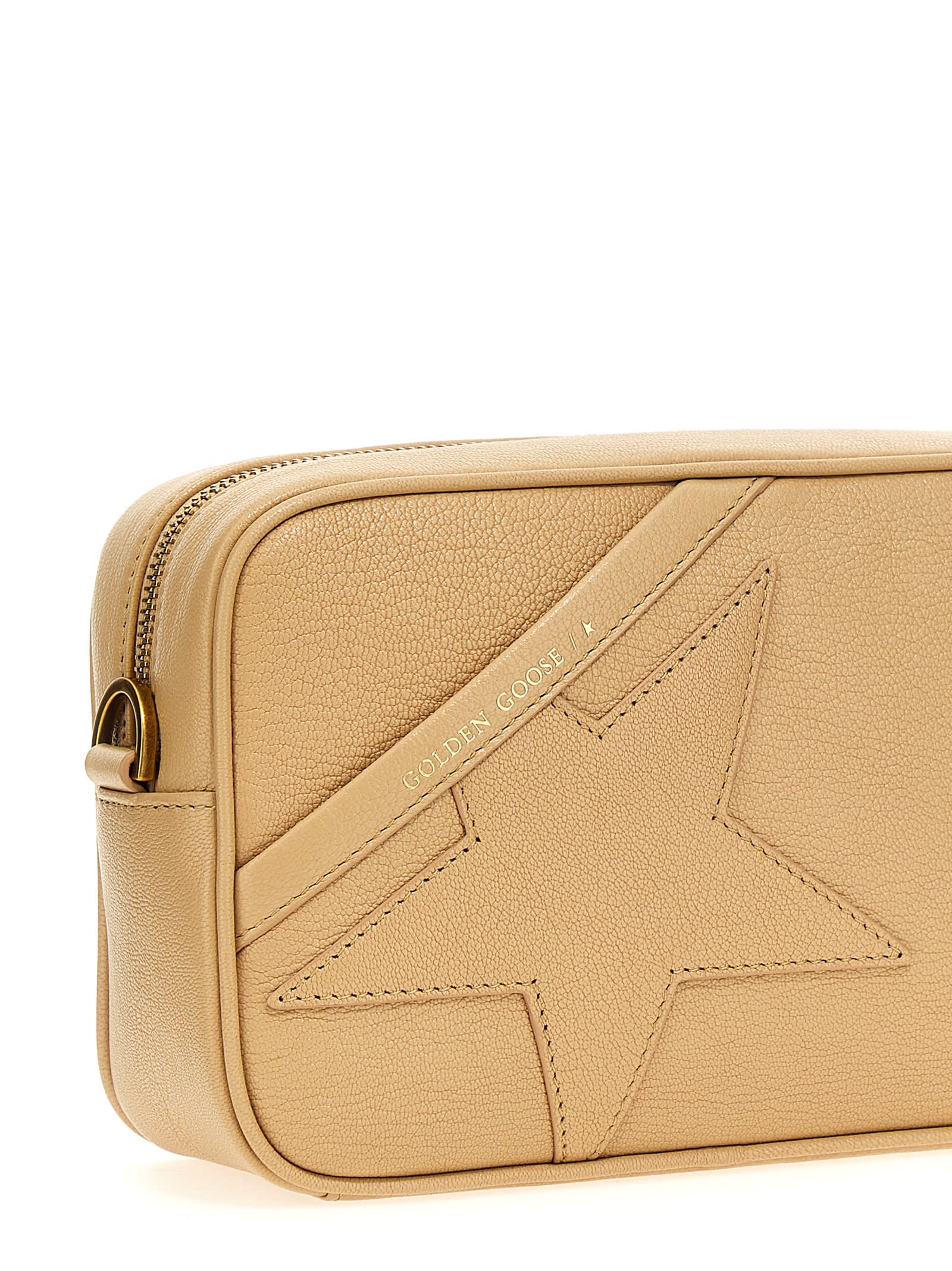 Shop Golden Goose Star Bag Crossbody Bag In Beige